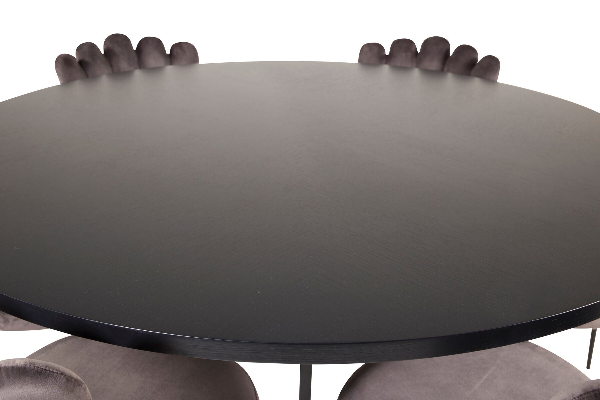 Venture Home Copenhagen - spisebord round - Black / Black - Limhamn stol - Grey 6