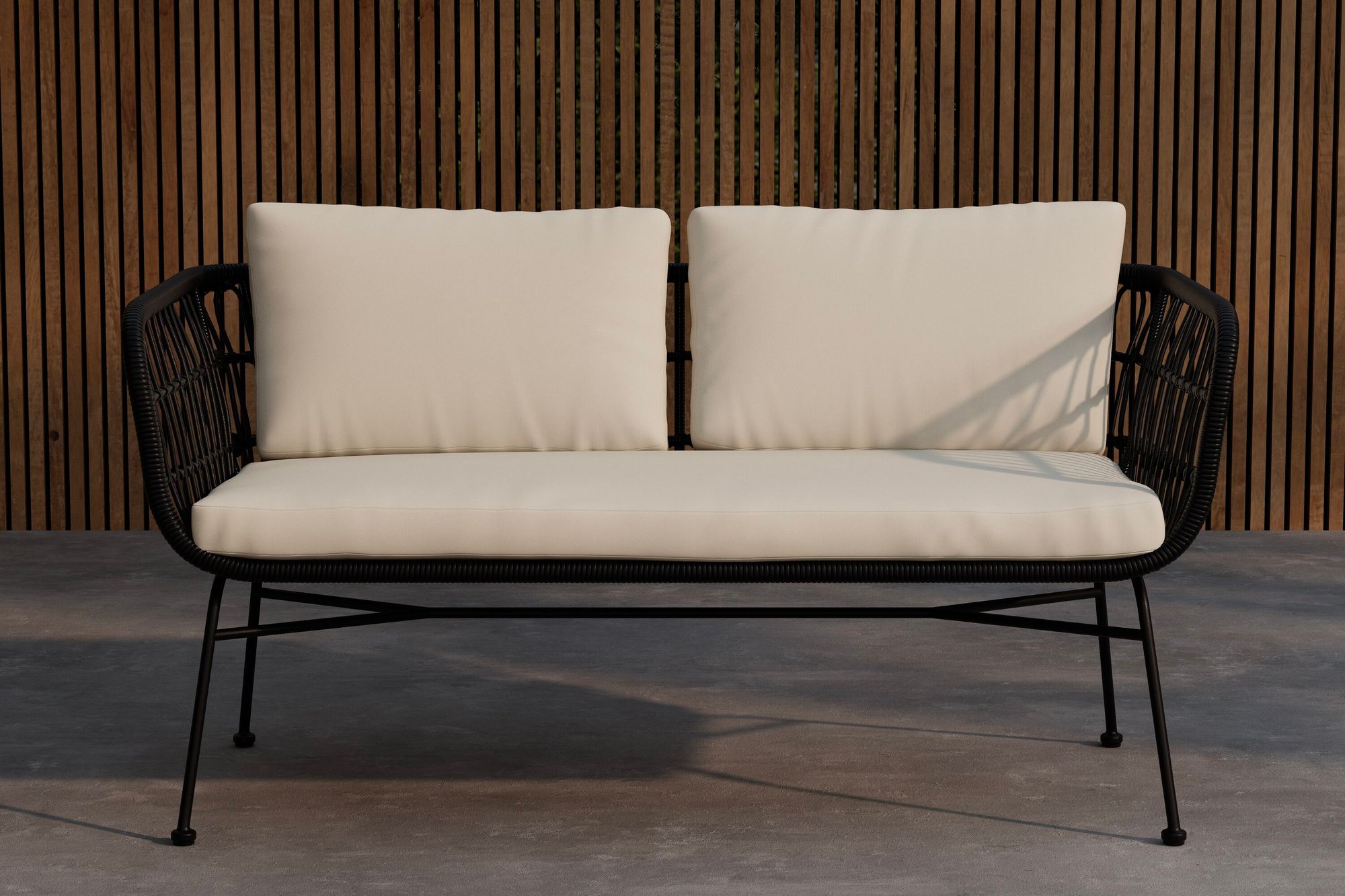 Venture Home Isola Lounge Sofa - Black / Black Rattan