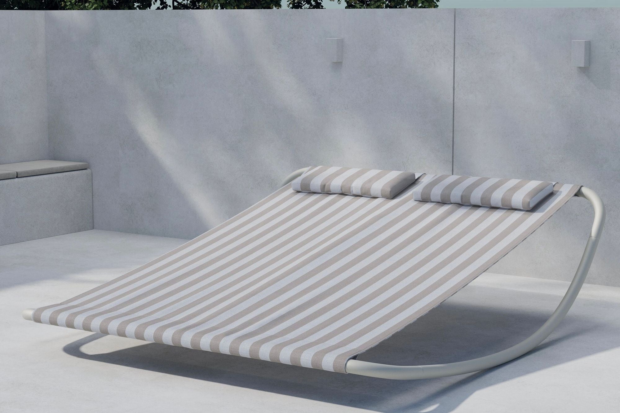 Venture Home Gordo Double Rocking Bed - Beige Frame / Stripe Fabric