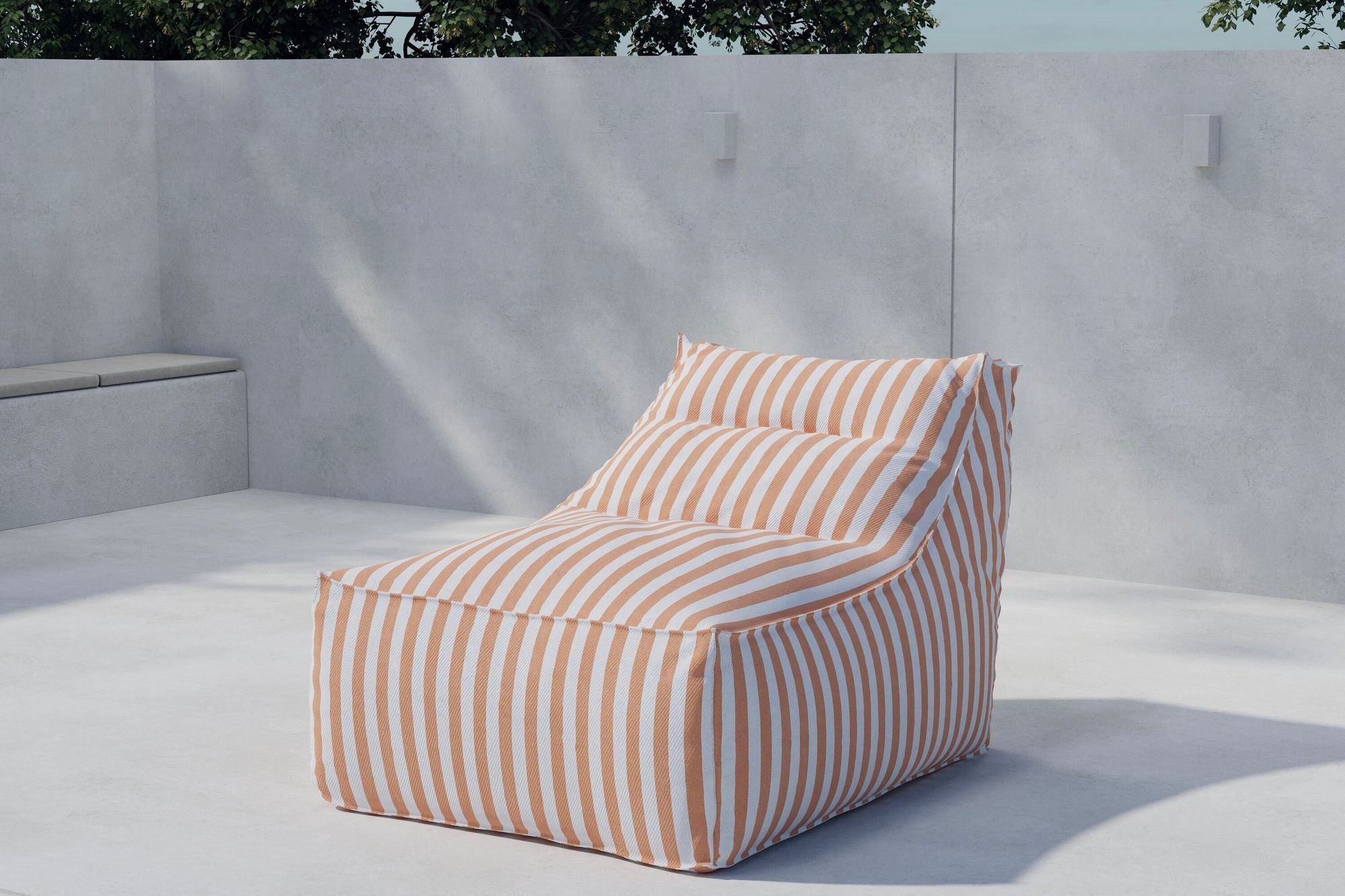 Venture Home Redang Relaxbag Fabric - White/ Peach Striped / 118*94*83