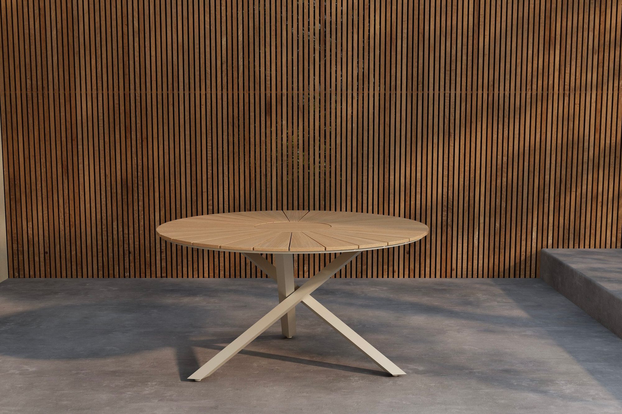 Venture Home Mexico spisebord - ø140 - Beige Alu/Teak