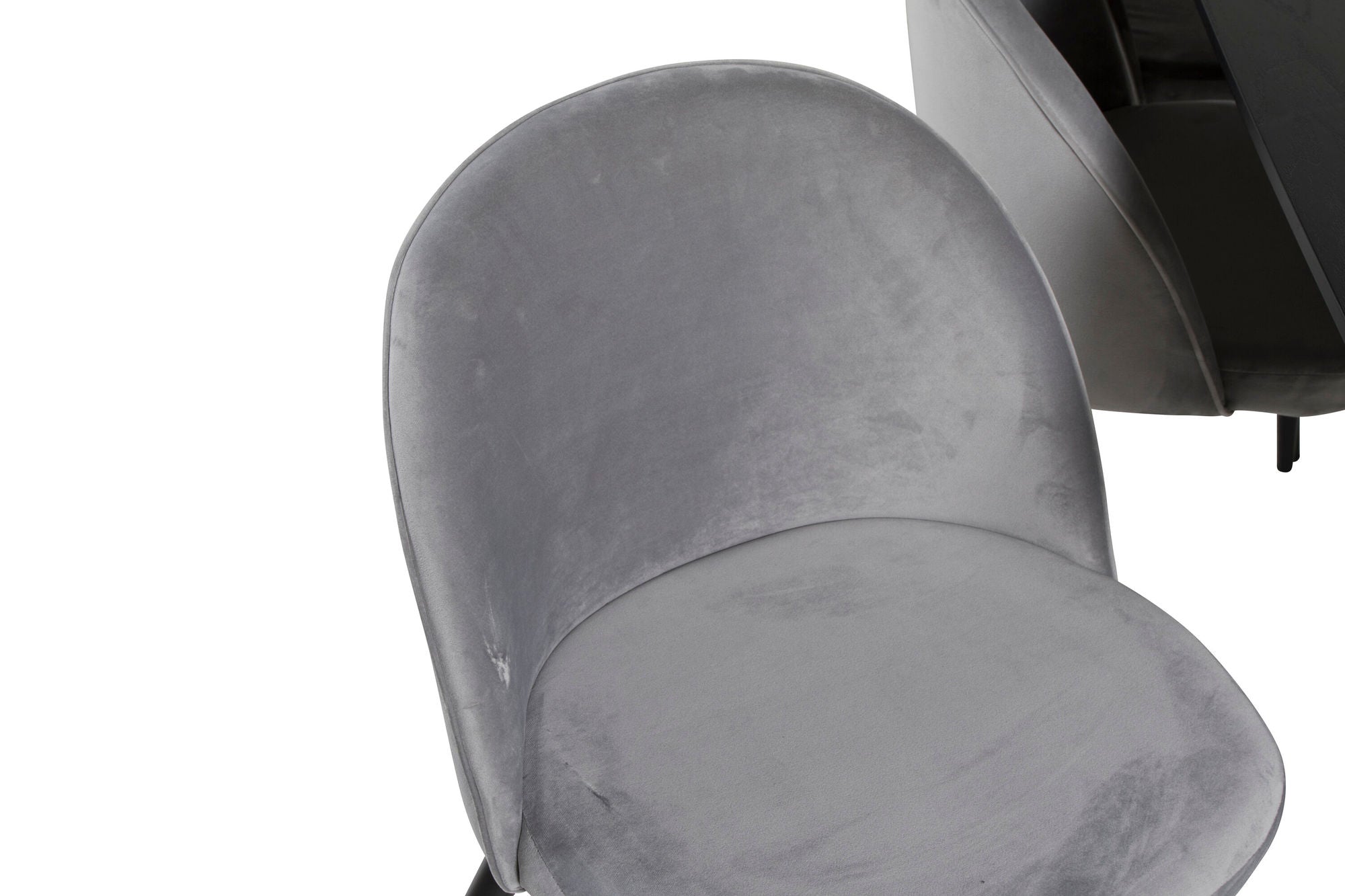 Venture Home Gold Extention bord - 180/220*85*H76 Black Veneer - Black legs - Brass details+Velvet Spisebordsstol - Light Grey / Black_6