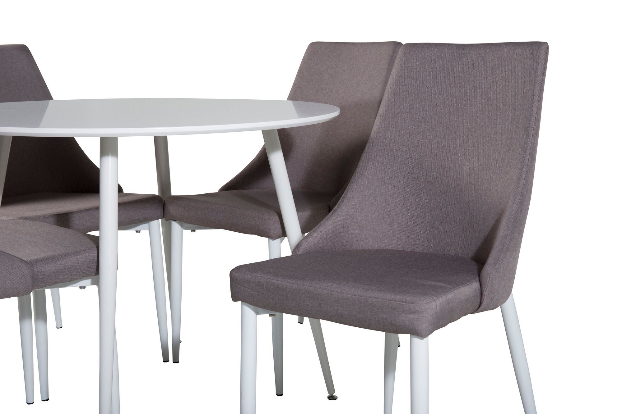 Venture Home Plaza rund bord 100 cm - White top / White Legs +Leone 2.0 Polar Grey - White Legs _4
