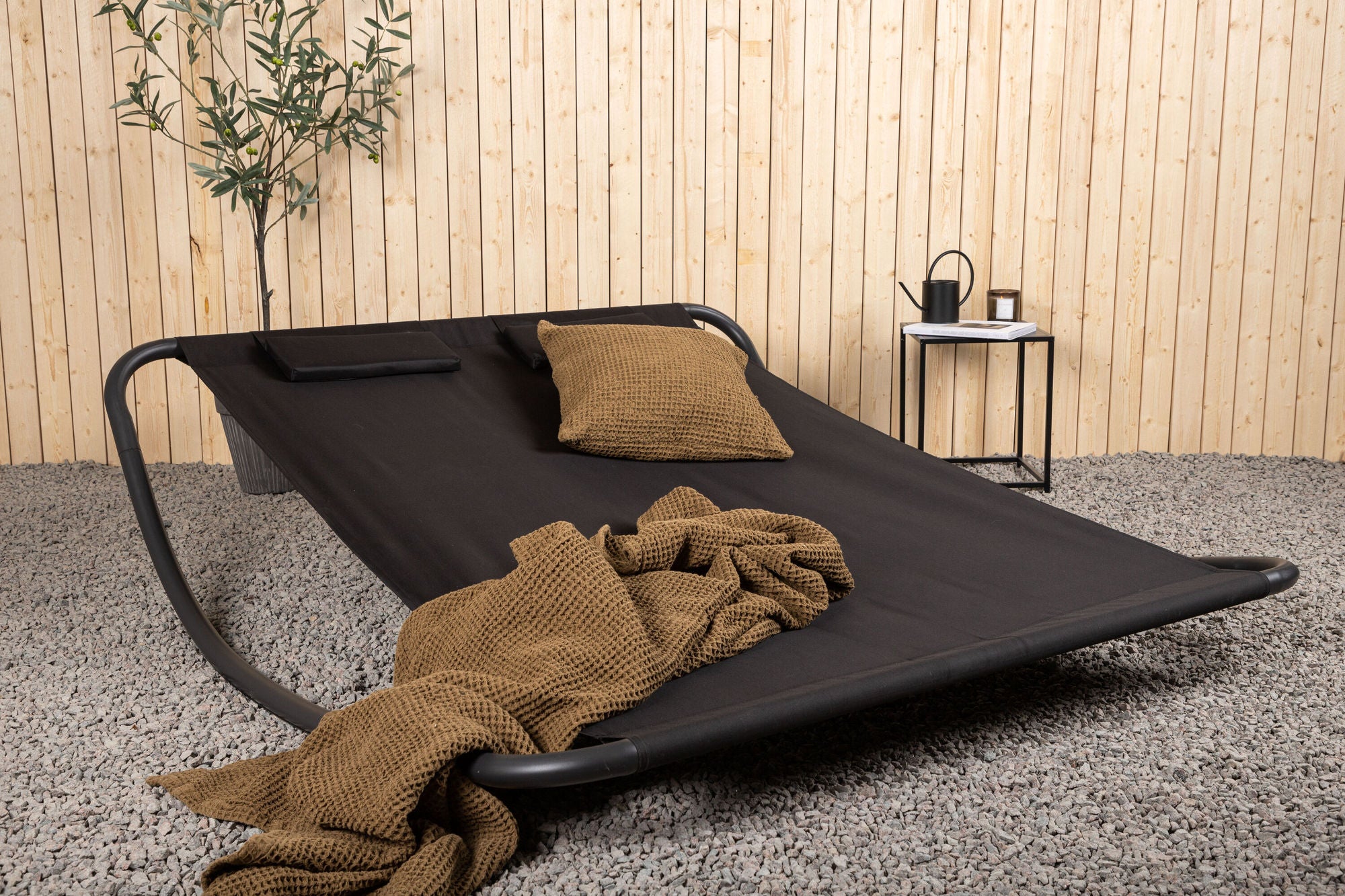 Venture Home Gordo Double Rocking Bed - Black Frame / Black Fabric
