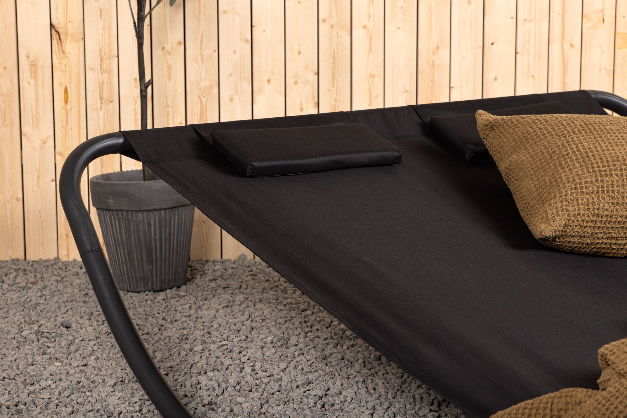 Venture Home Gordo Double Rocking Bed - Black Frame / Black Fabric