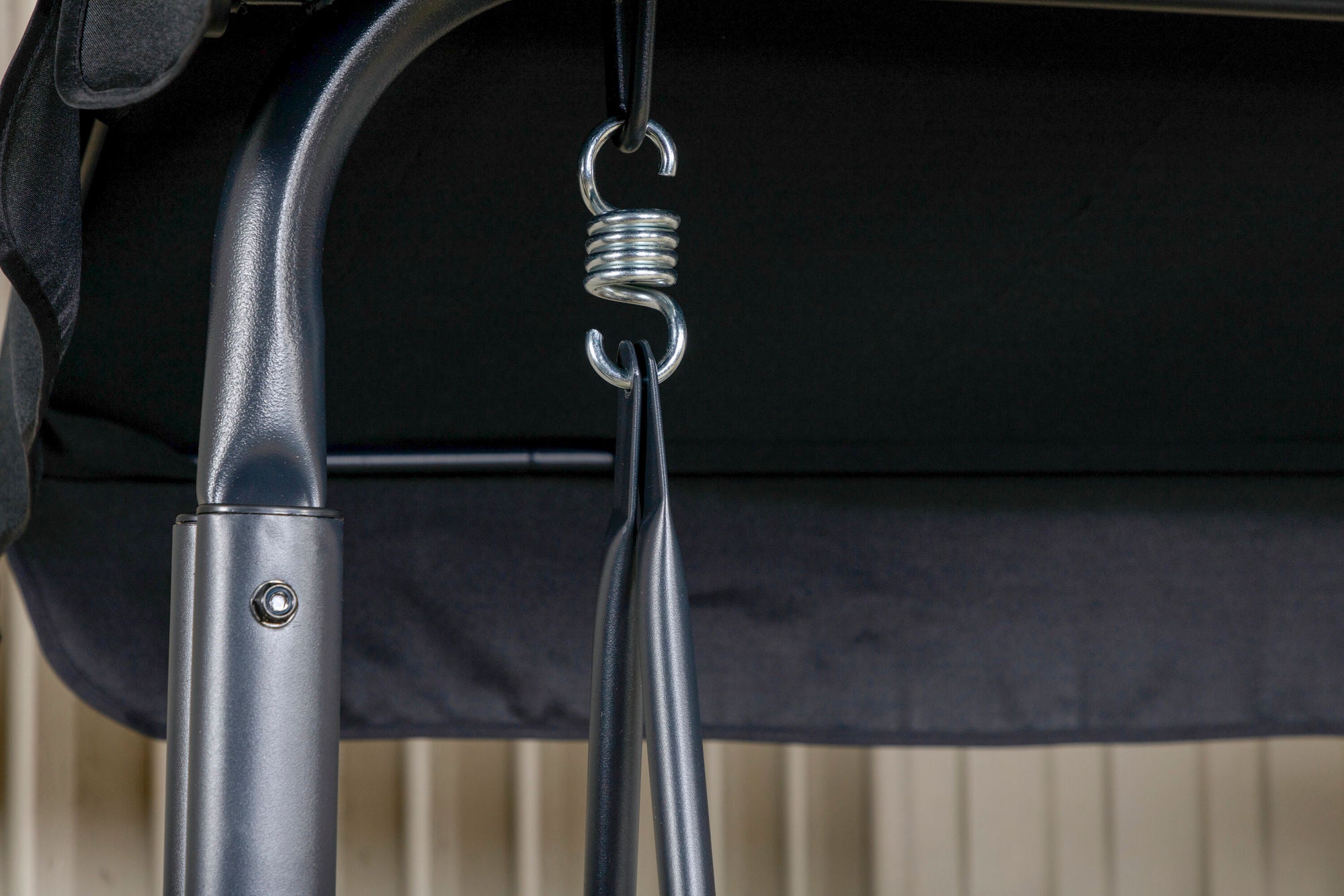 Venture Home Madras 3-seater swing - black frame/black textilene