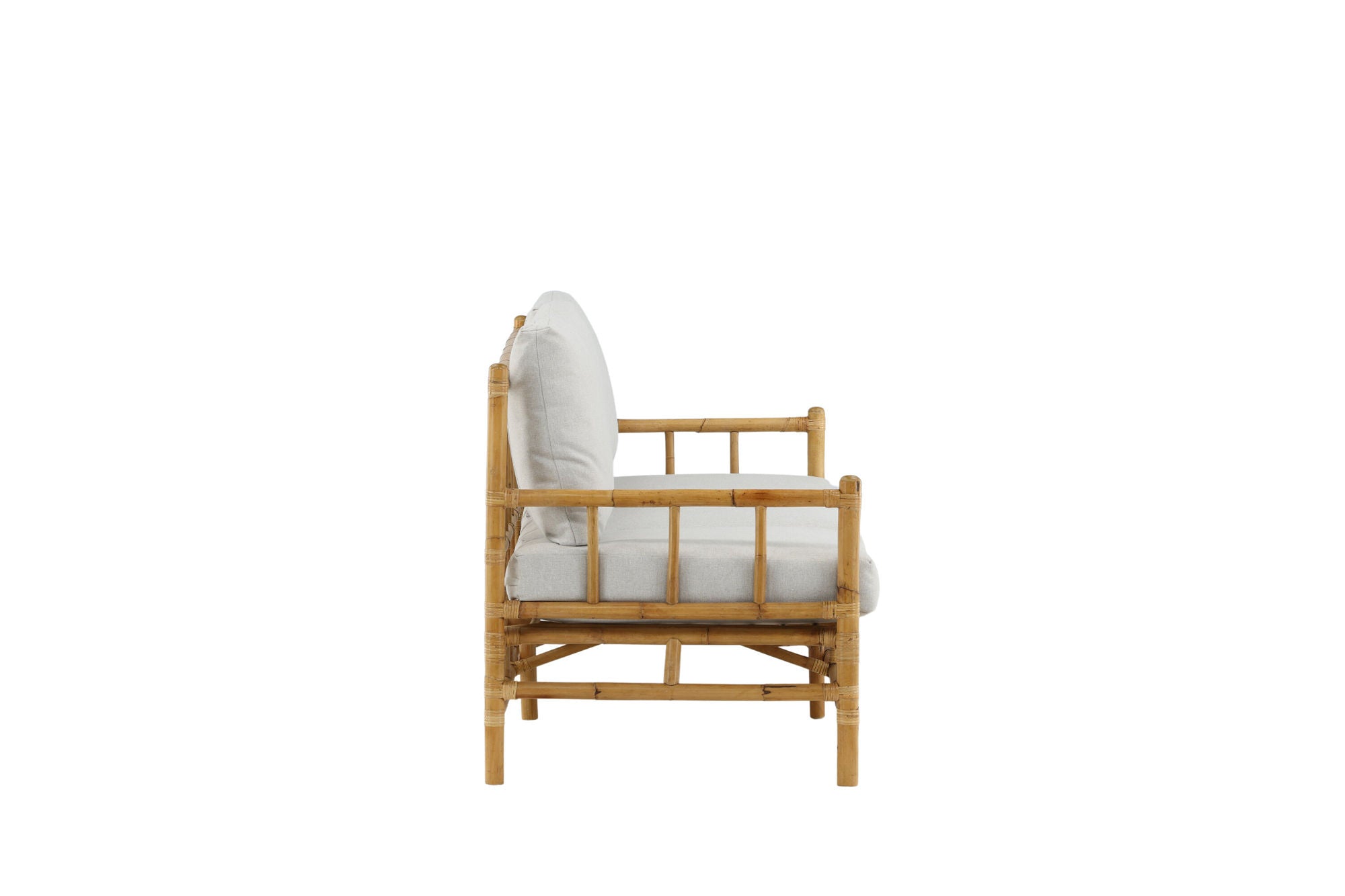 Venture Home Cane 3-seat sofa - Bamboo / Grey Cushion