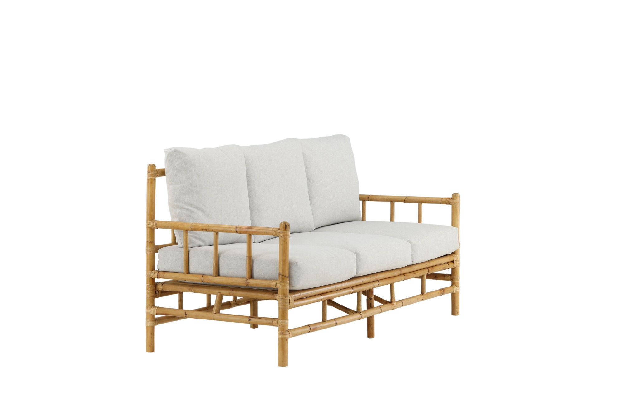 Venture Home Cane 3-seat sofa - Bamboo / Grey Cushion