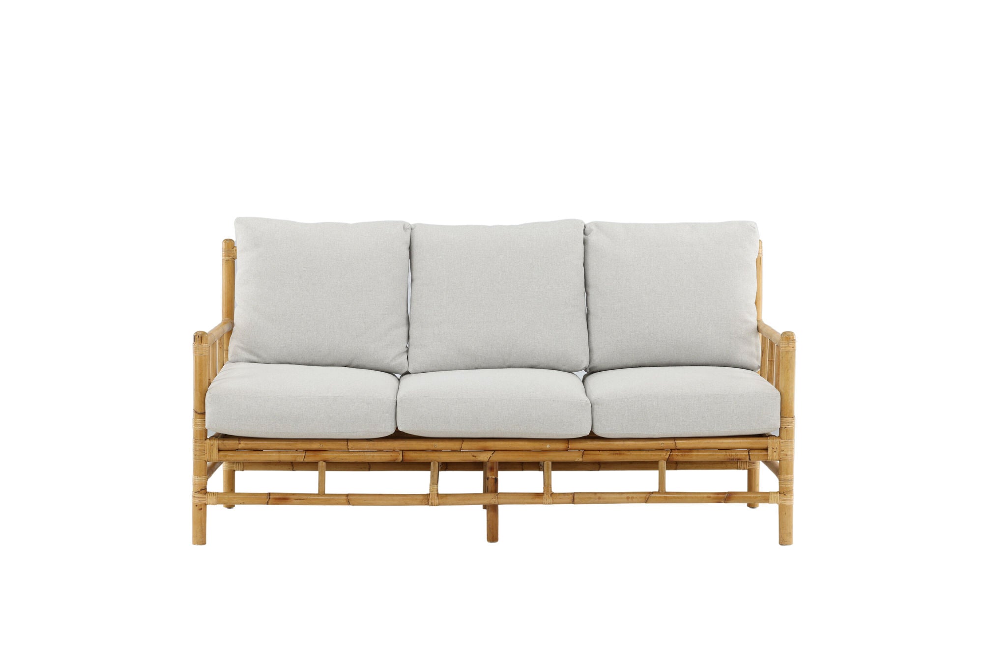 Venture Home Cane 3-seat sofa - Bamboo / Grey Cushion