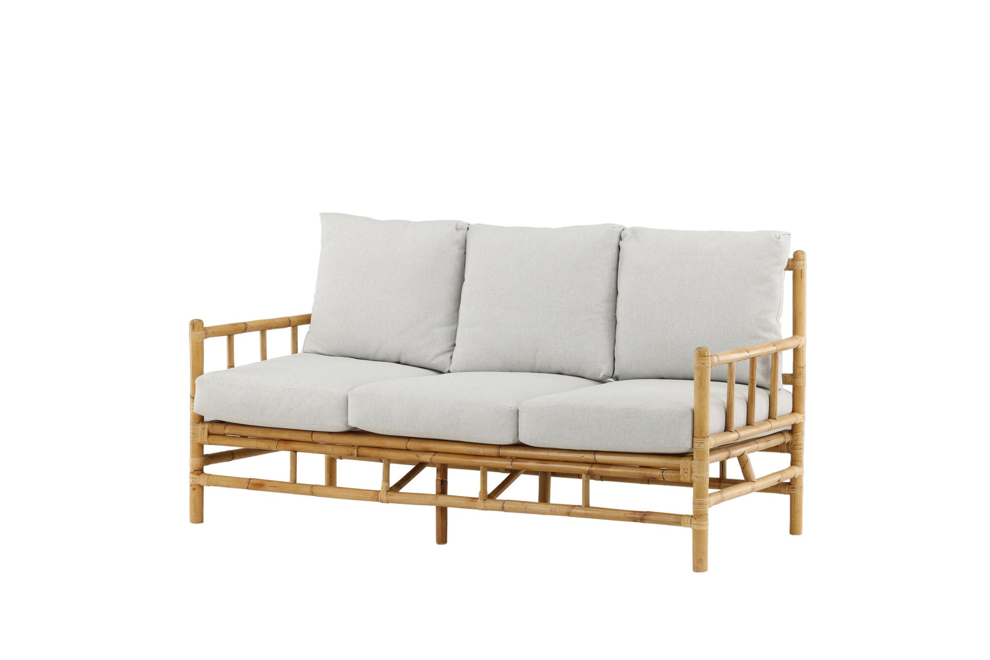 Venture Home Cane 3-seat sofa - Bamboo / Grey Cushion