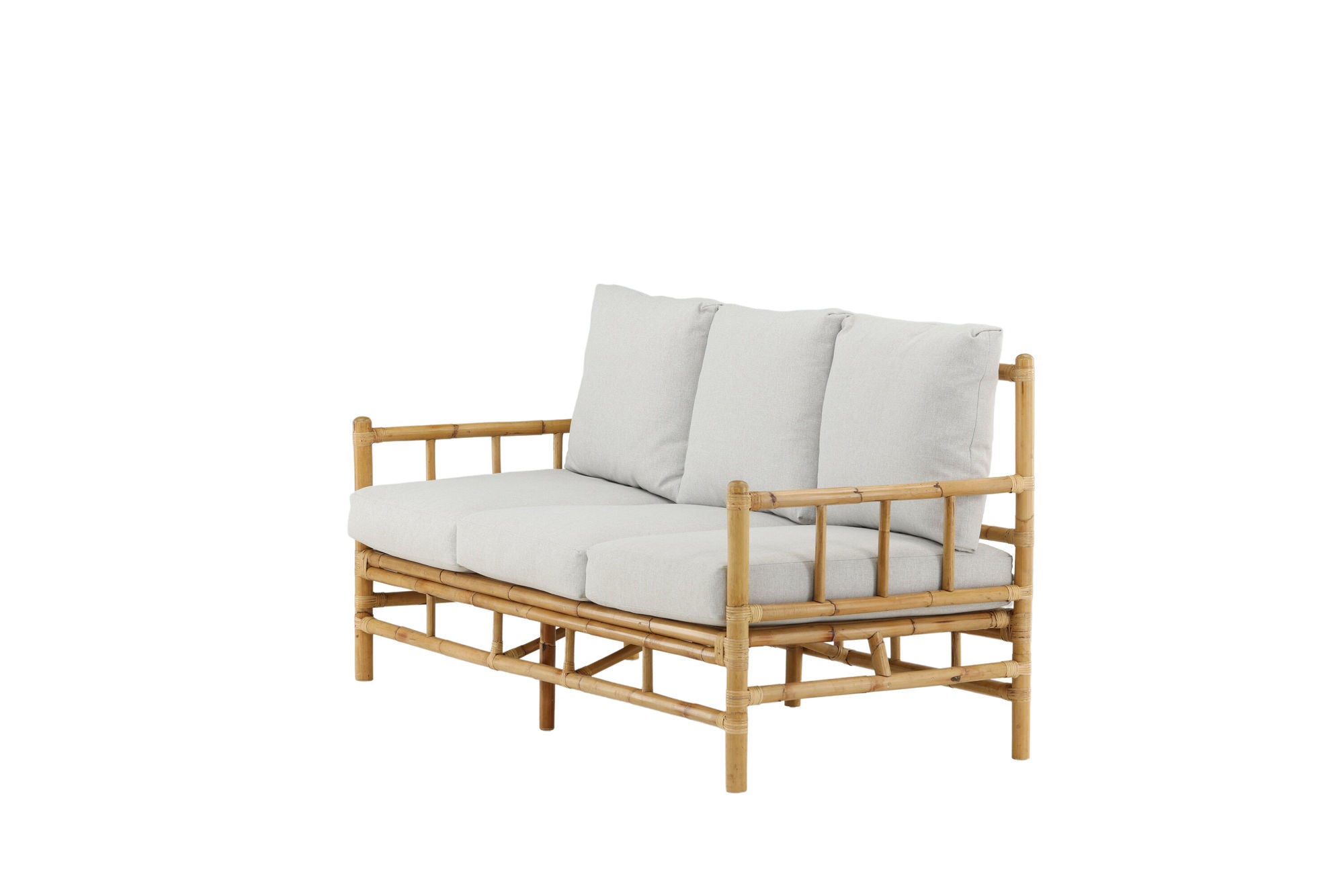 Venture Home Cane 3-seat sofa - Bamboo / Grey Cushion