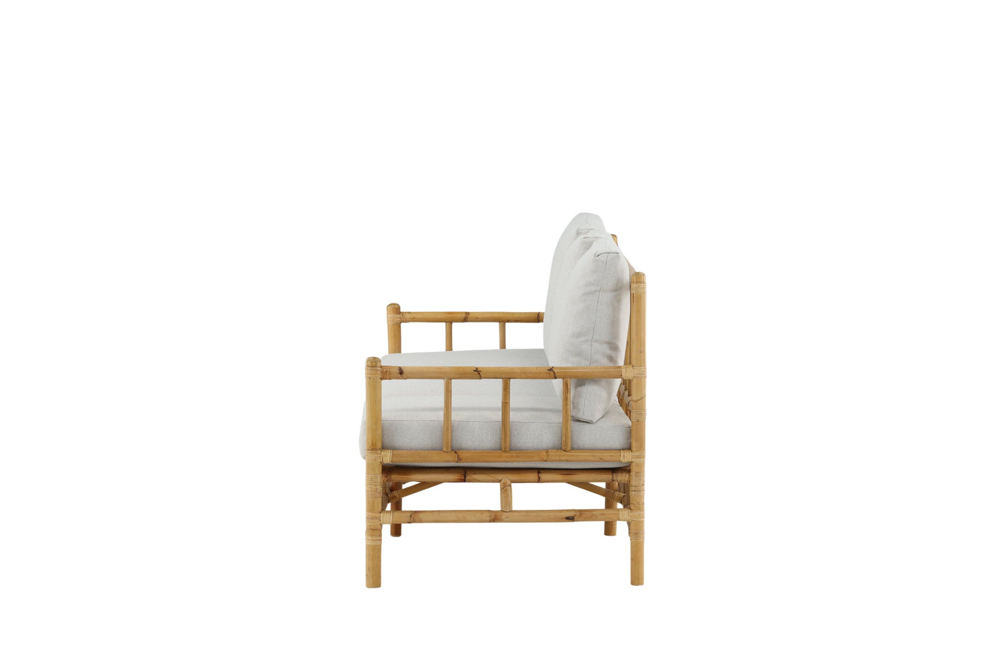 Venture Home Cane 3-seat sofa - Bamboo / Grey Cushion