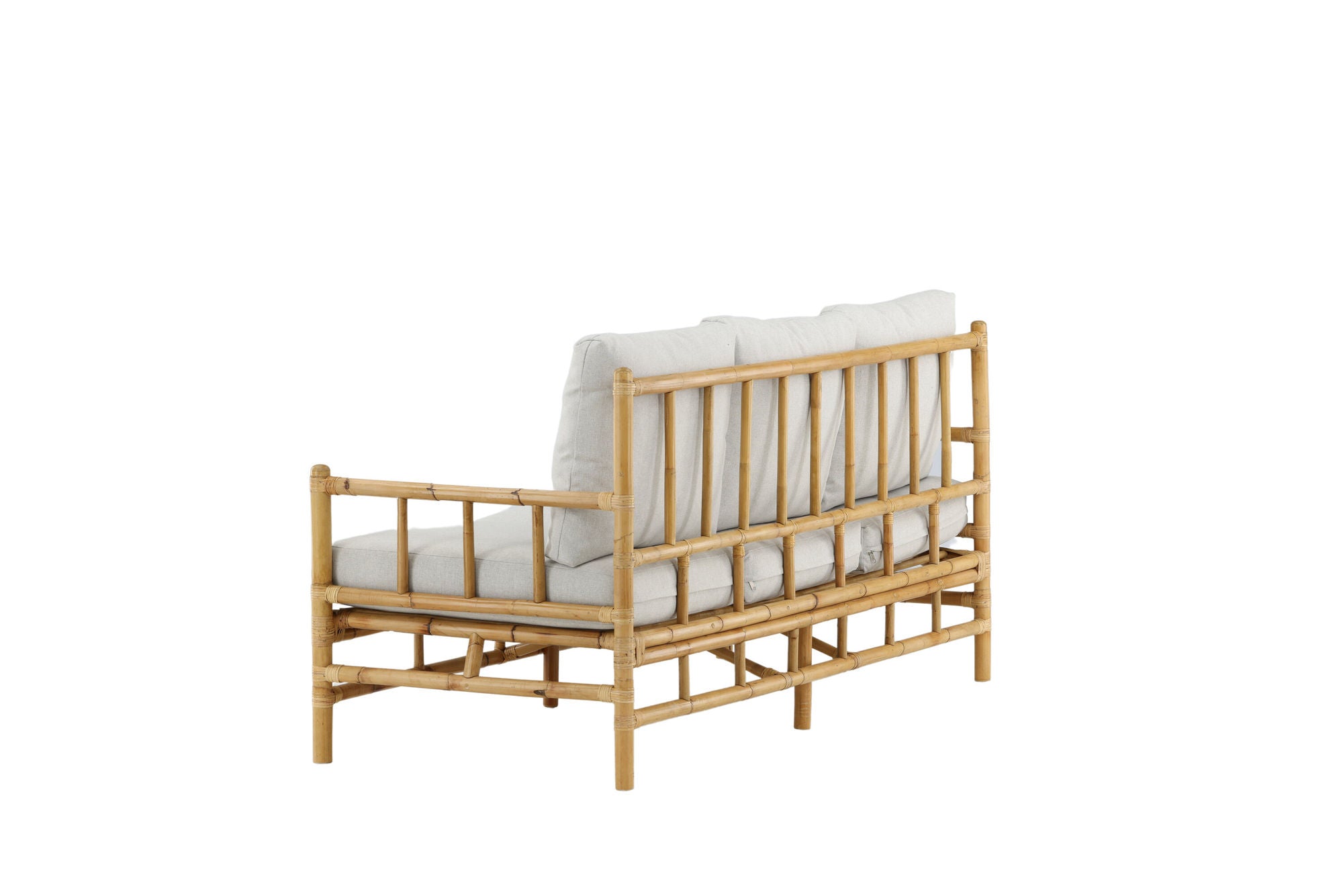 Venture Home Cane 3-seat sofa - Bamboo / Grey Cushion