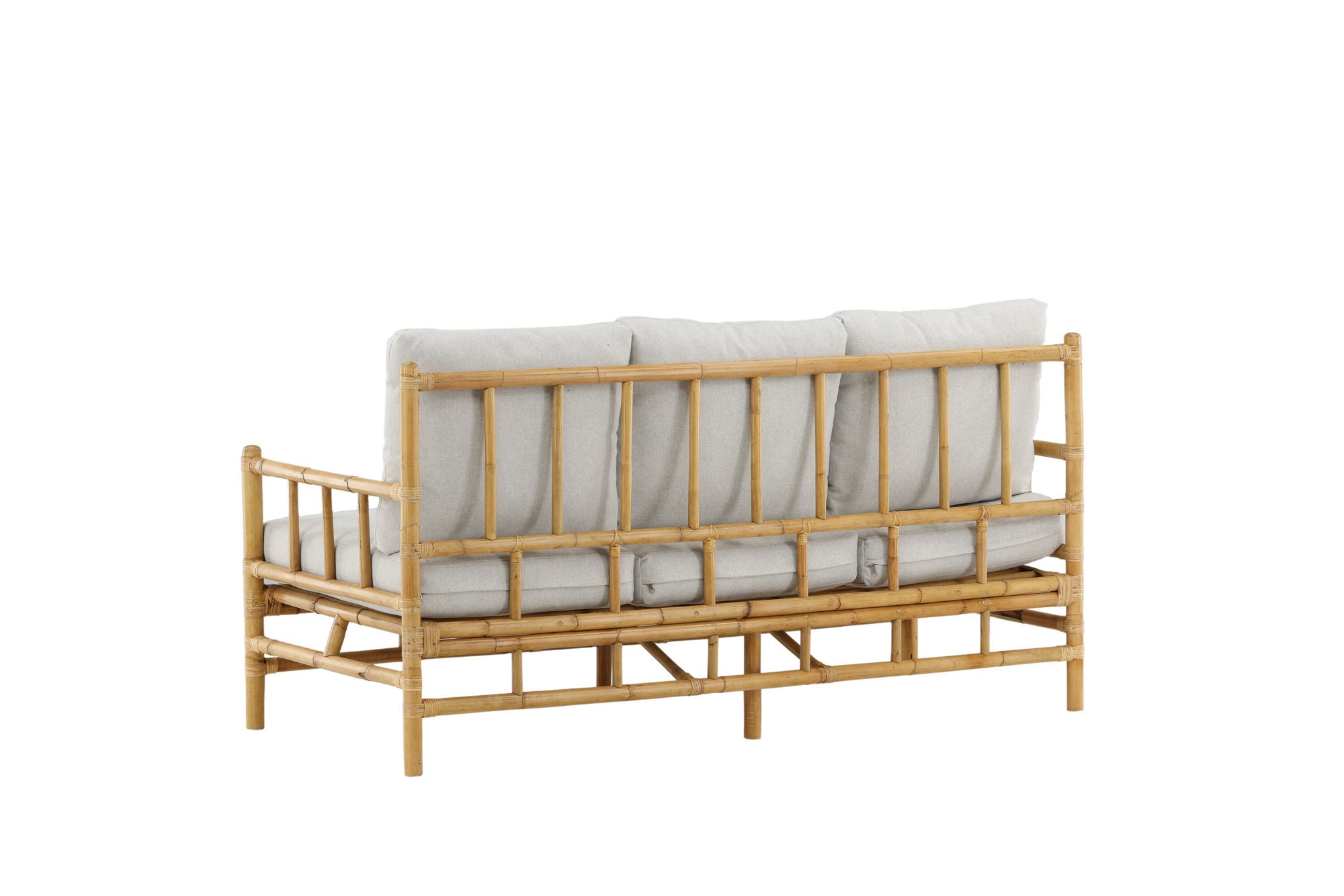 Venture Home Cane 3-seat sofa - Bamboo / Grey Cushion