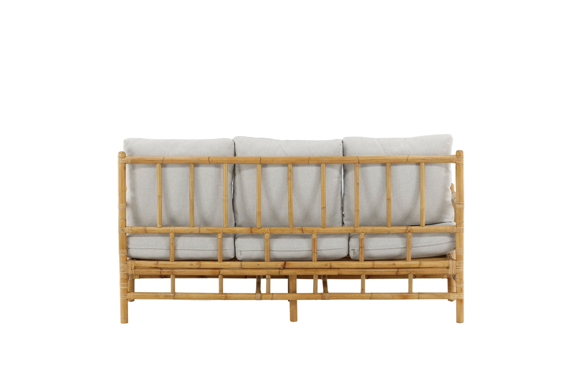 Venture Home Cane 3-seat sofa - Bamboo / Grey Cushion
