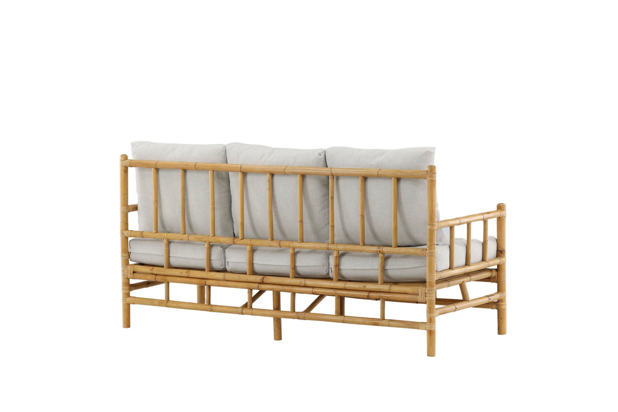 Venture Home Cane 3-seat sofa - Bamboo / Grey Cushion