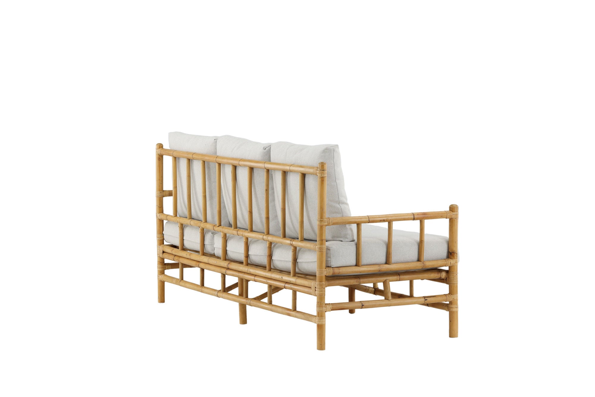 Venture Home Cane 3-seat sofa - Bamboo / Grey Cushion