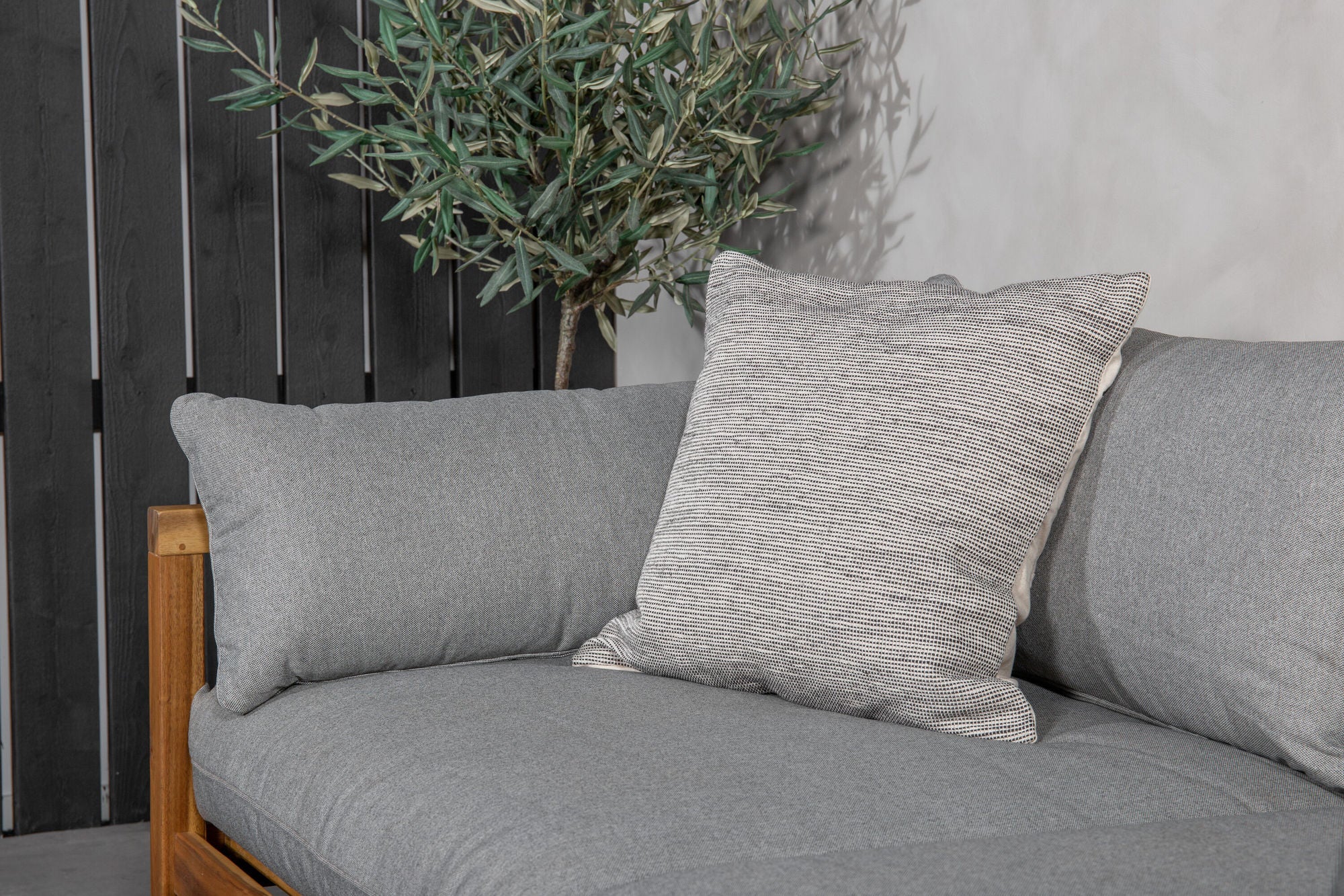 Venture Home Marion Double Sofa bænk - Grey Fabric / Acacia