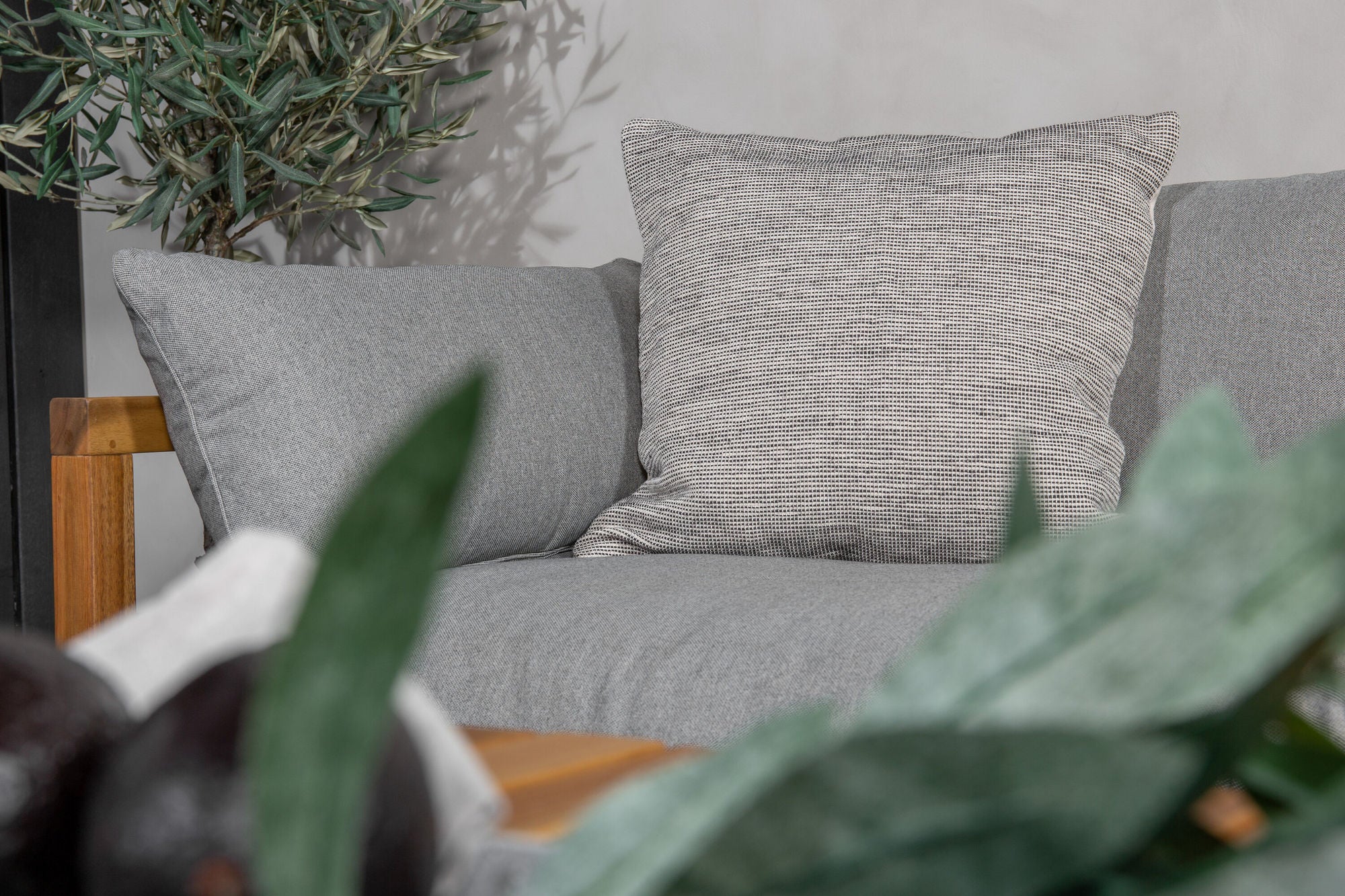 Venture Home Marion Double Sofa bænk - Grey Fabric / Acacia