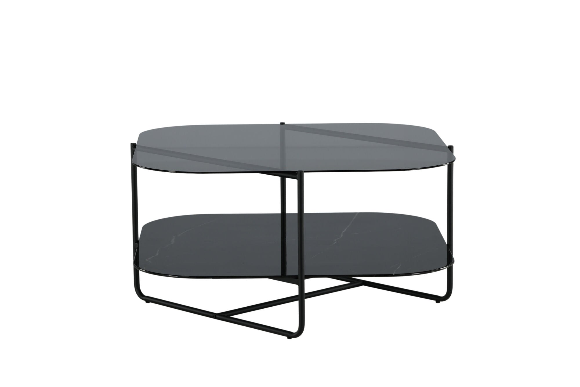 Venture Home un-line Sofa bord Black/Smoked Glass/black Glass Marble