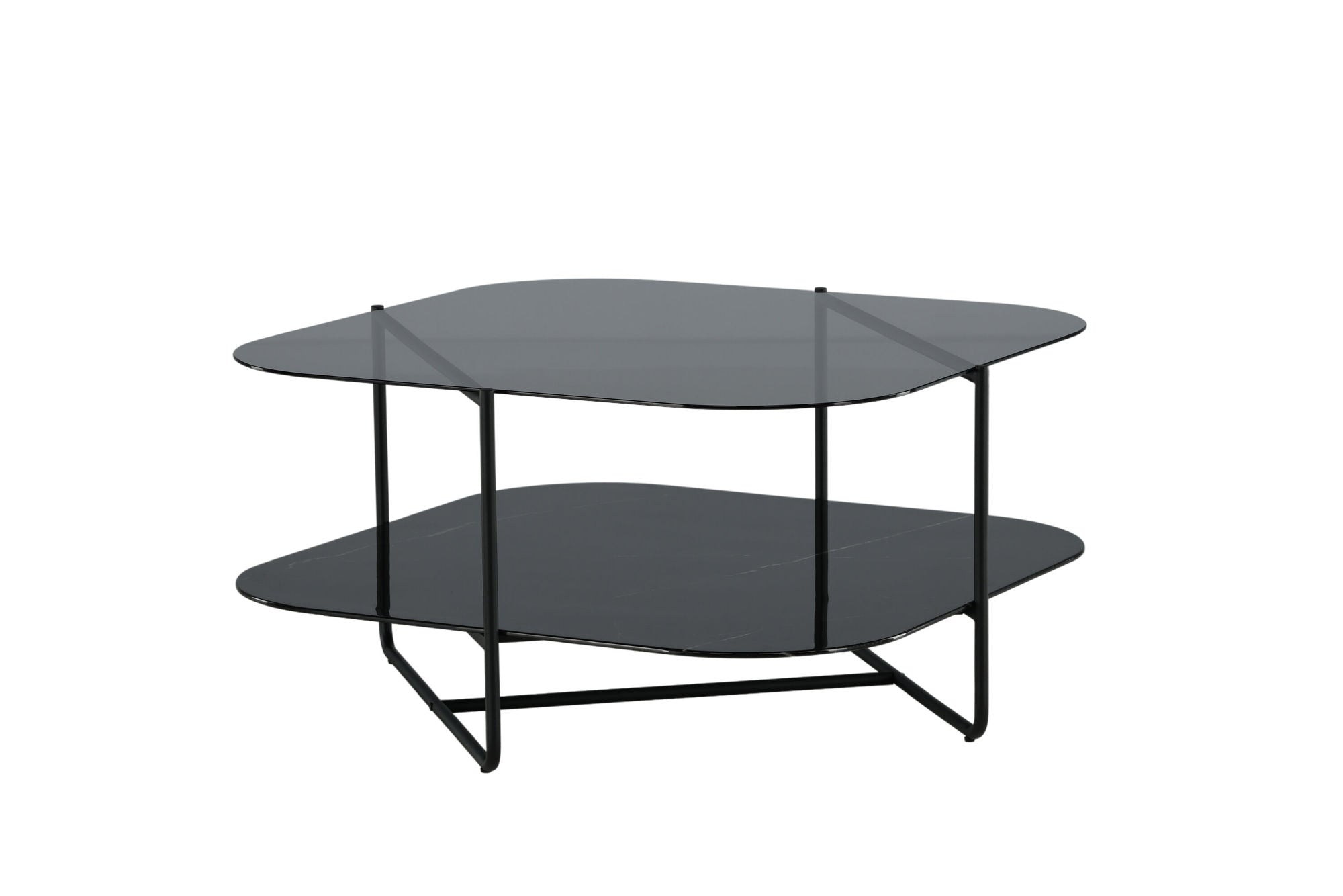 Venture Home un-line Sofa bord Black/Smoked Glass/black Glass Marble