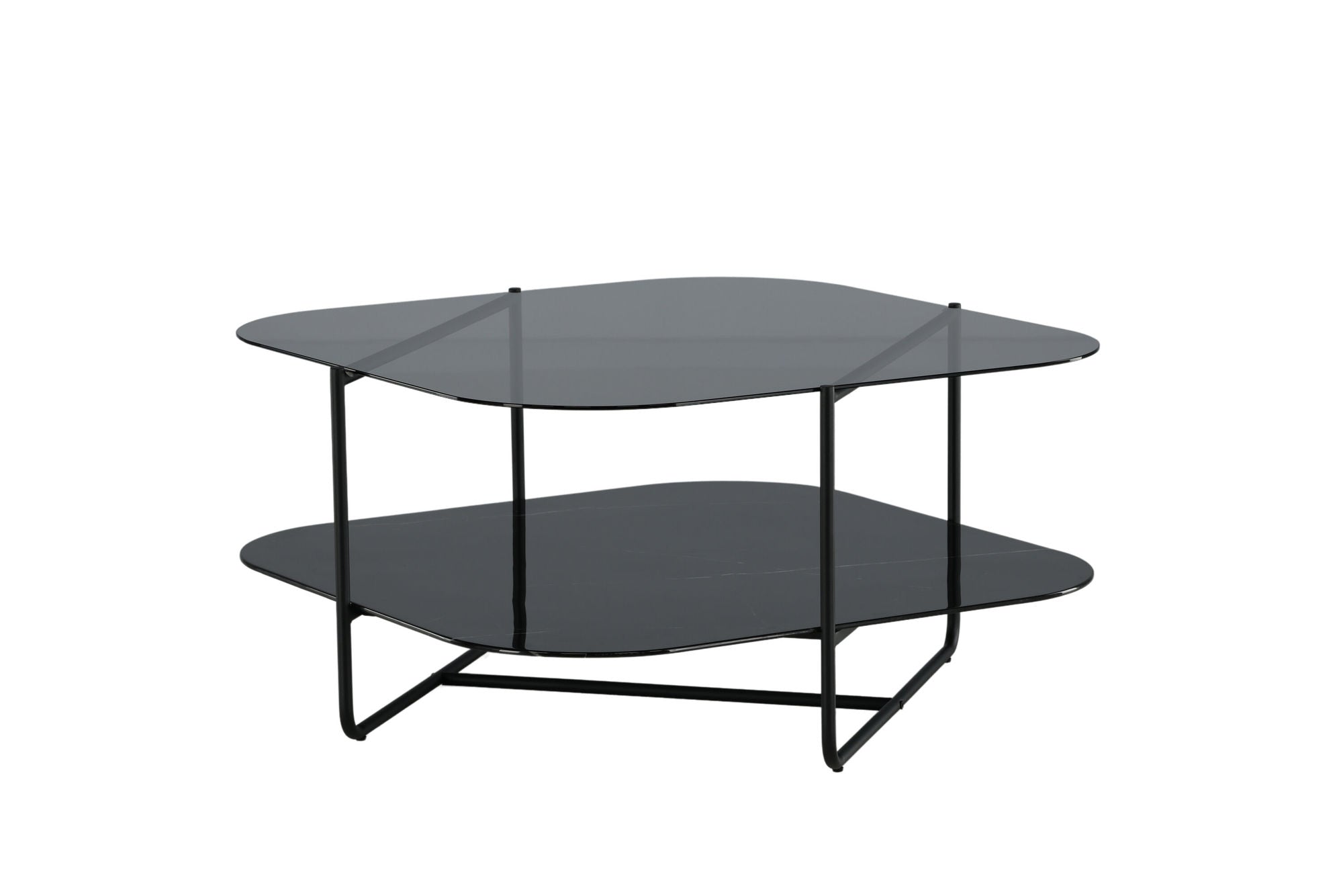 Venture Home un-line Sofa bord Black/Smoked Glass/black Glass Marble