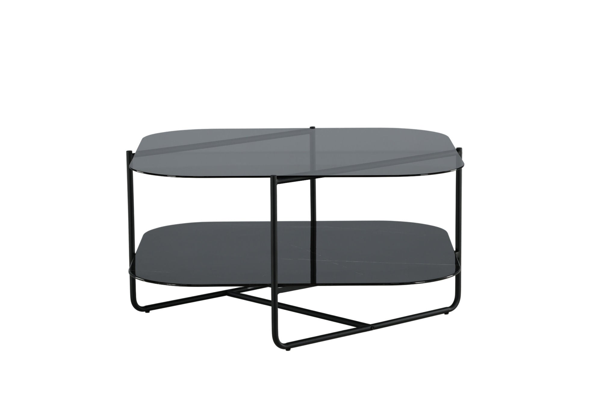 Venture Home un-line Sofa bord Black/Smoked Glass/black Glass Marble