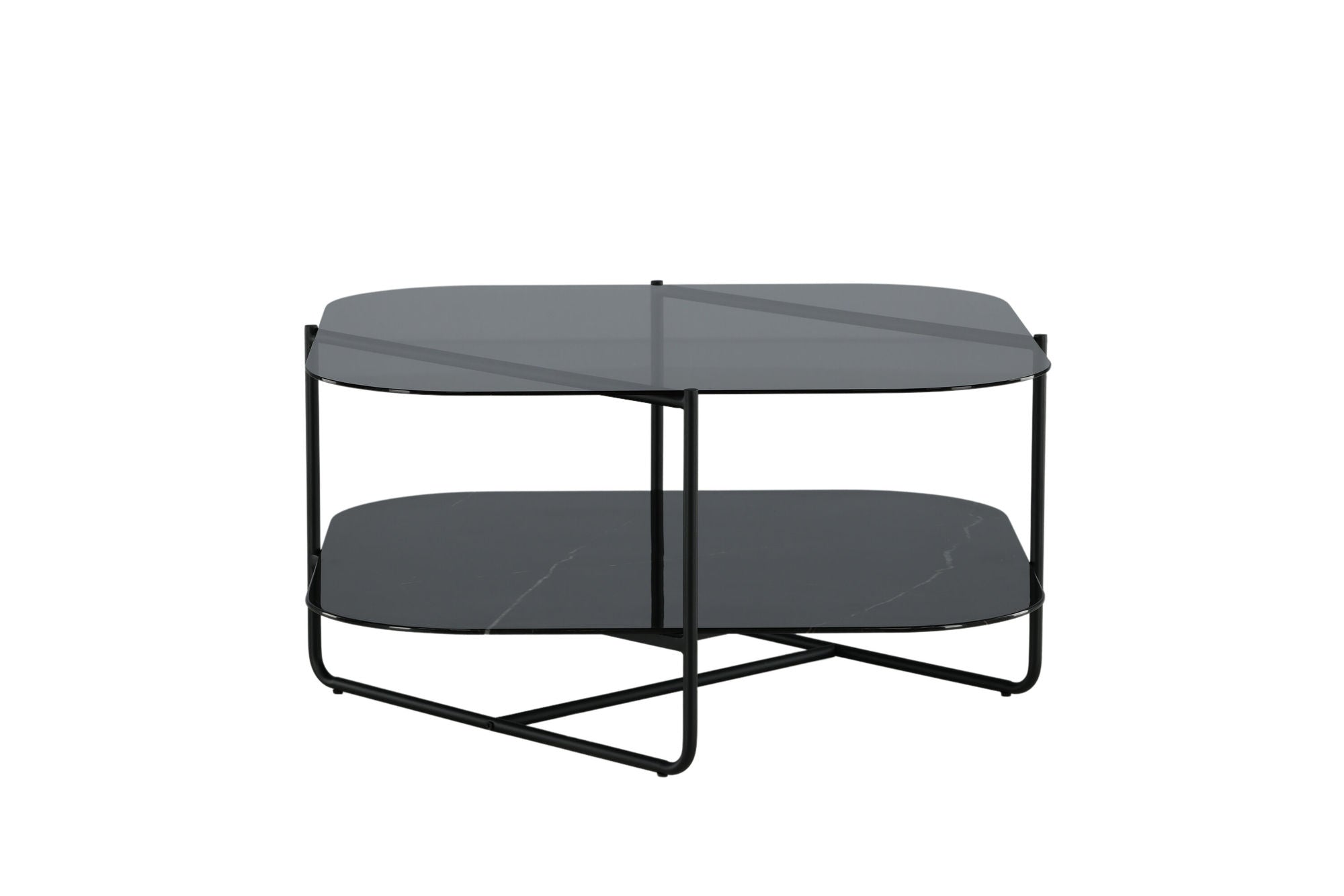 Venture Home un-line Sofa bord Black/Smoked Glass/black Glass Marble