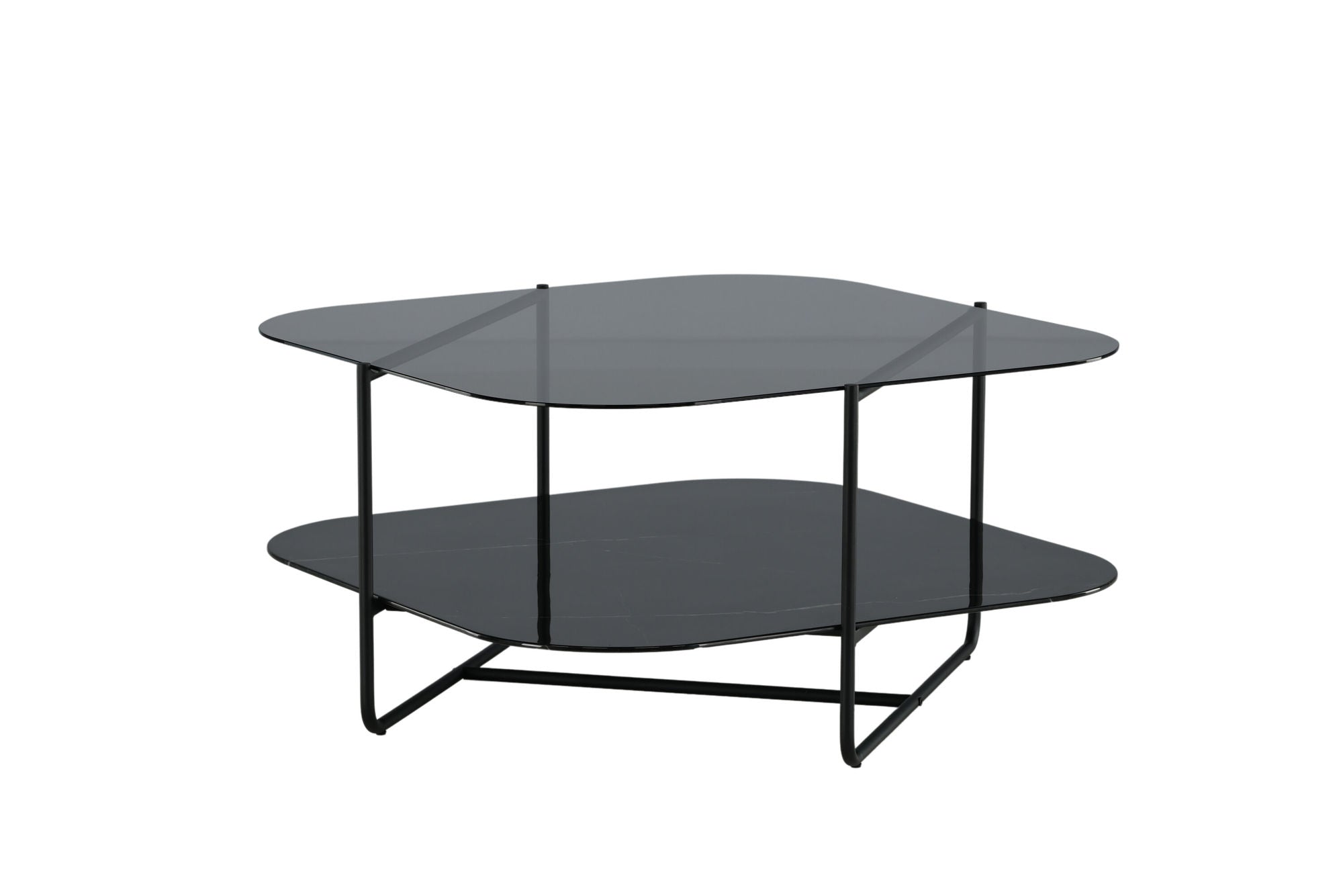 Venture Home un-line Sofa bord Black/Smoked Glass/black Glass Marble