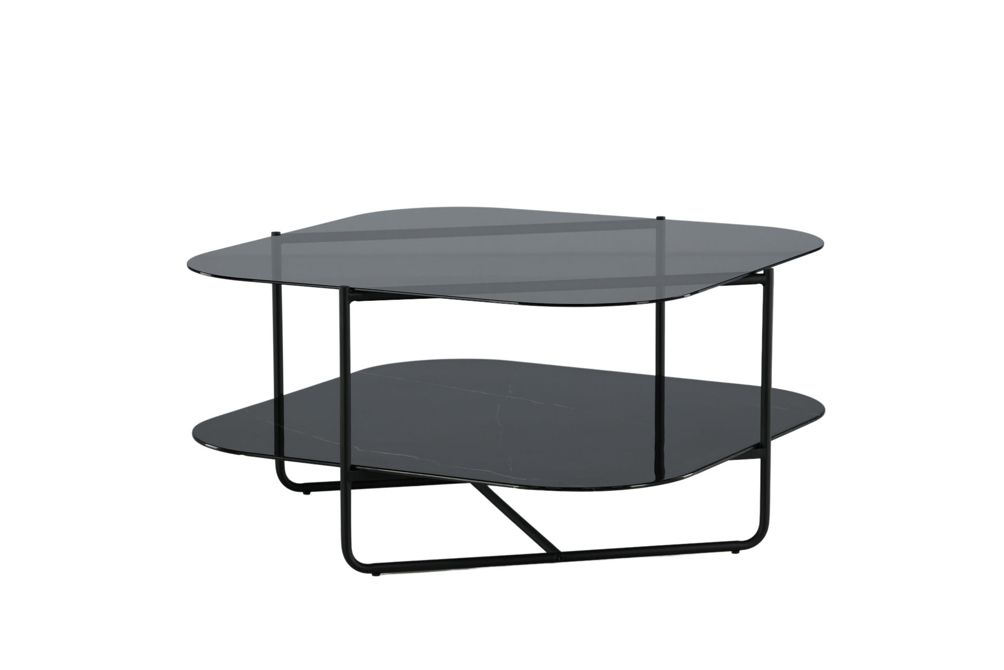 Venture Home un-line Sofa bord Black/Smoked Glass/black Glass Marble