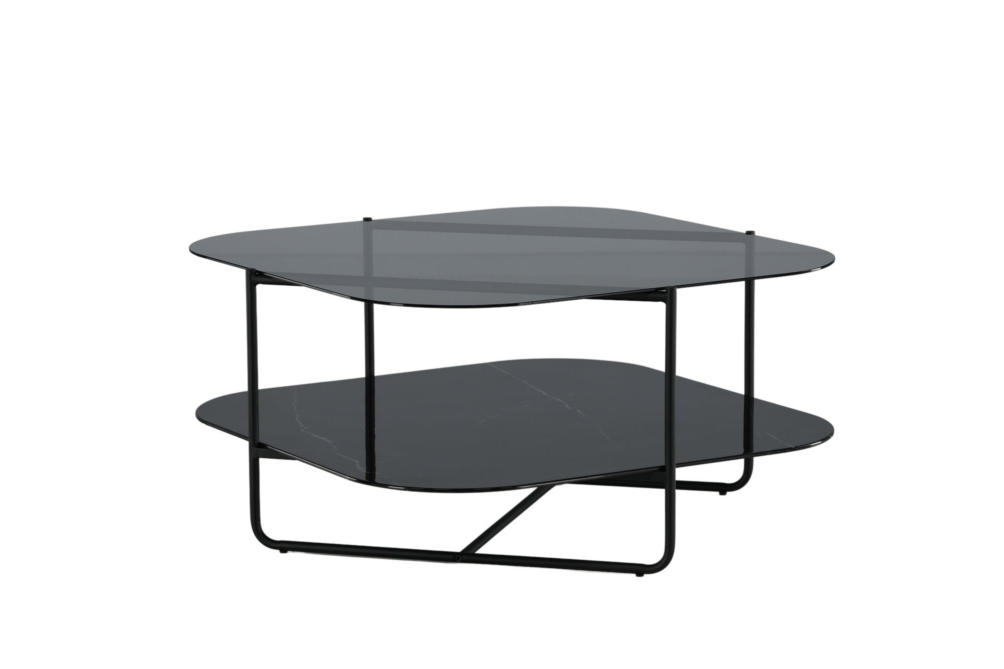 Venture Home un-line Sofa bord Black/Smoked Glass/black Glass Marble