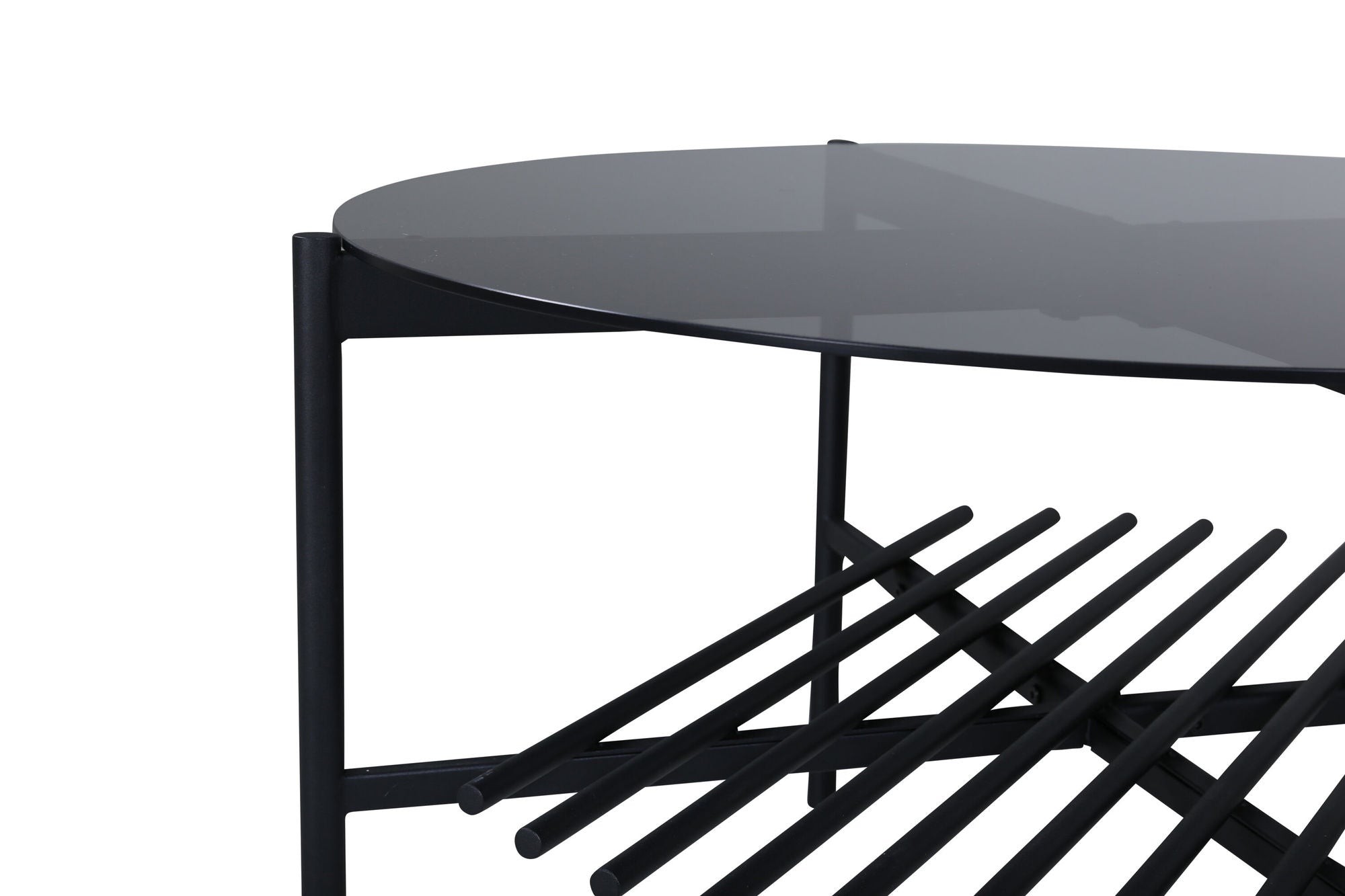 Venture Home Von Staf rund Sofa bord - black / Black Smoked Glass