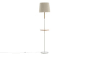 Venture Home Hattman -Floor lampe - White / Wood / Marble /Linen