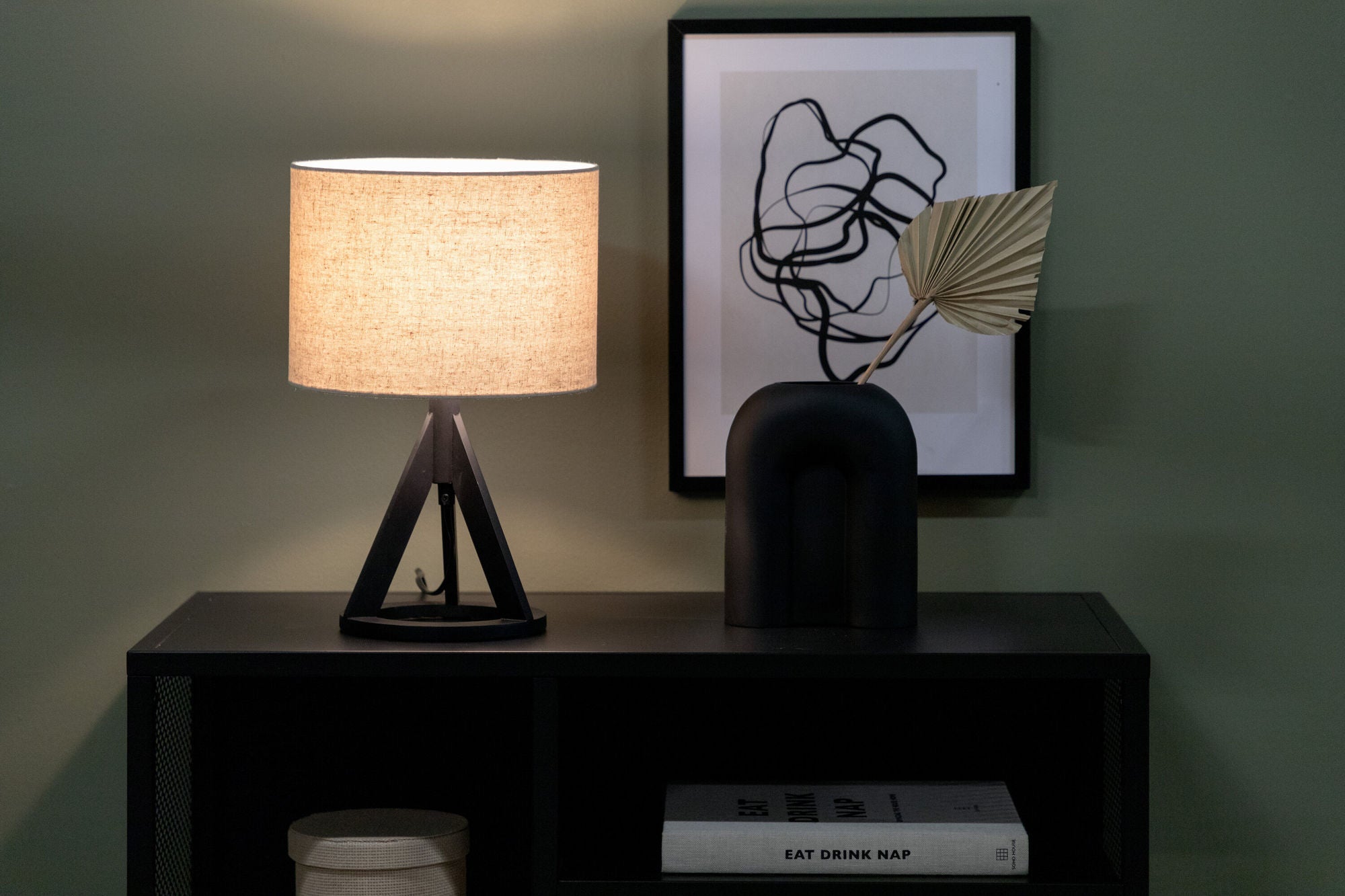 Venture Home Kona -bord lampe - Black/Linen