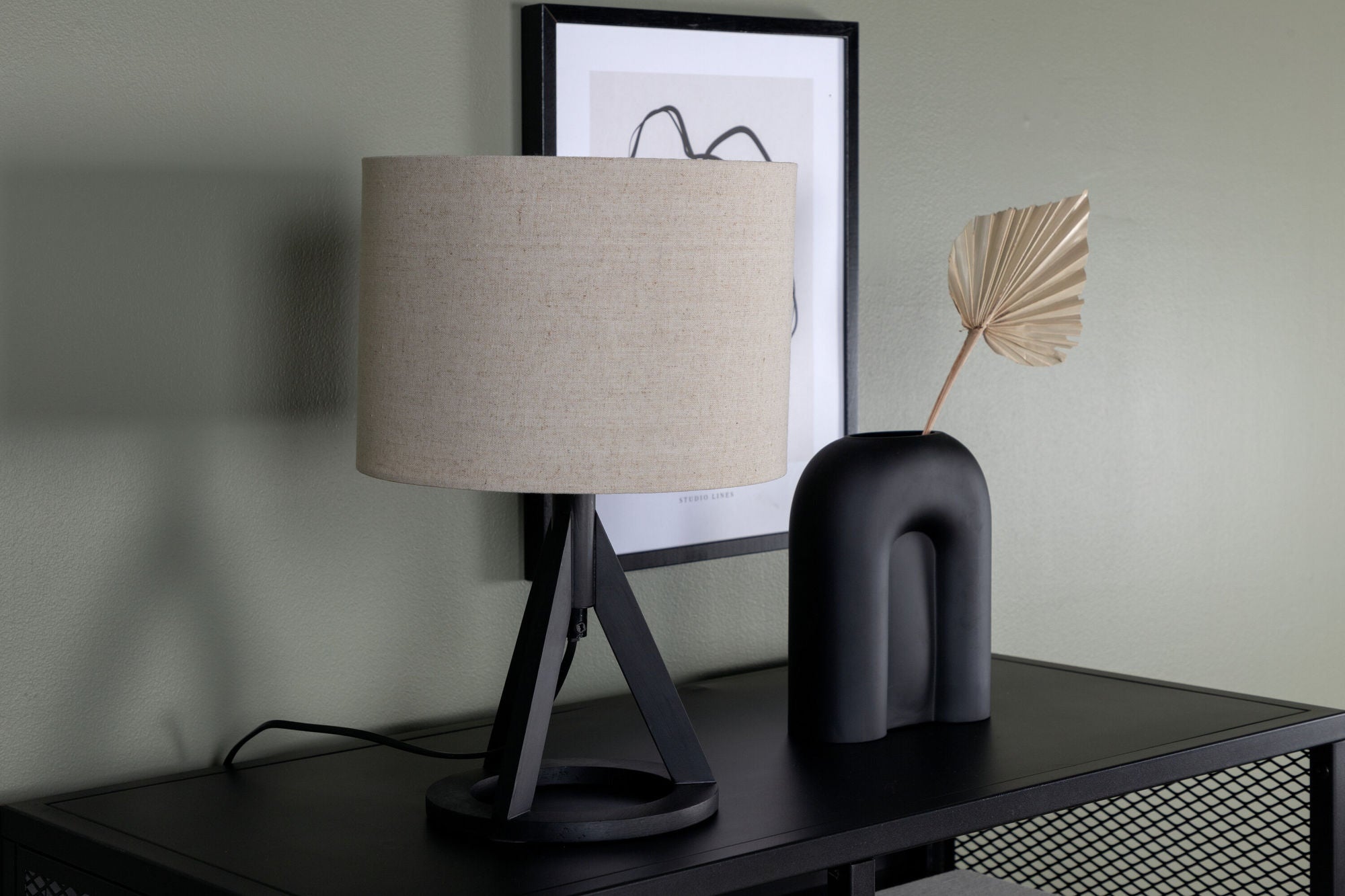 Venture Home Kona -bord lampe - Black/Linen