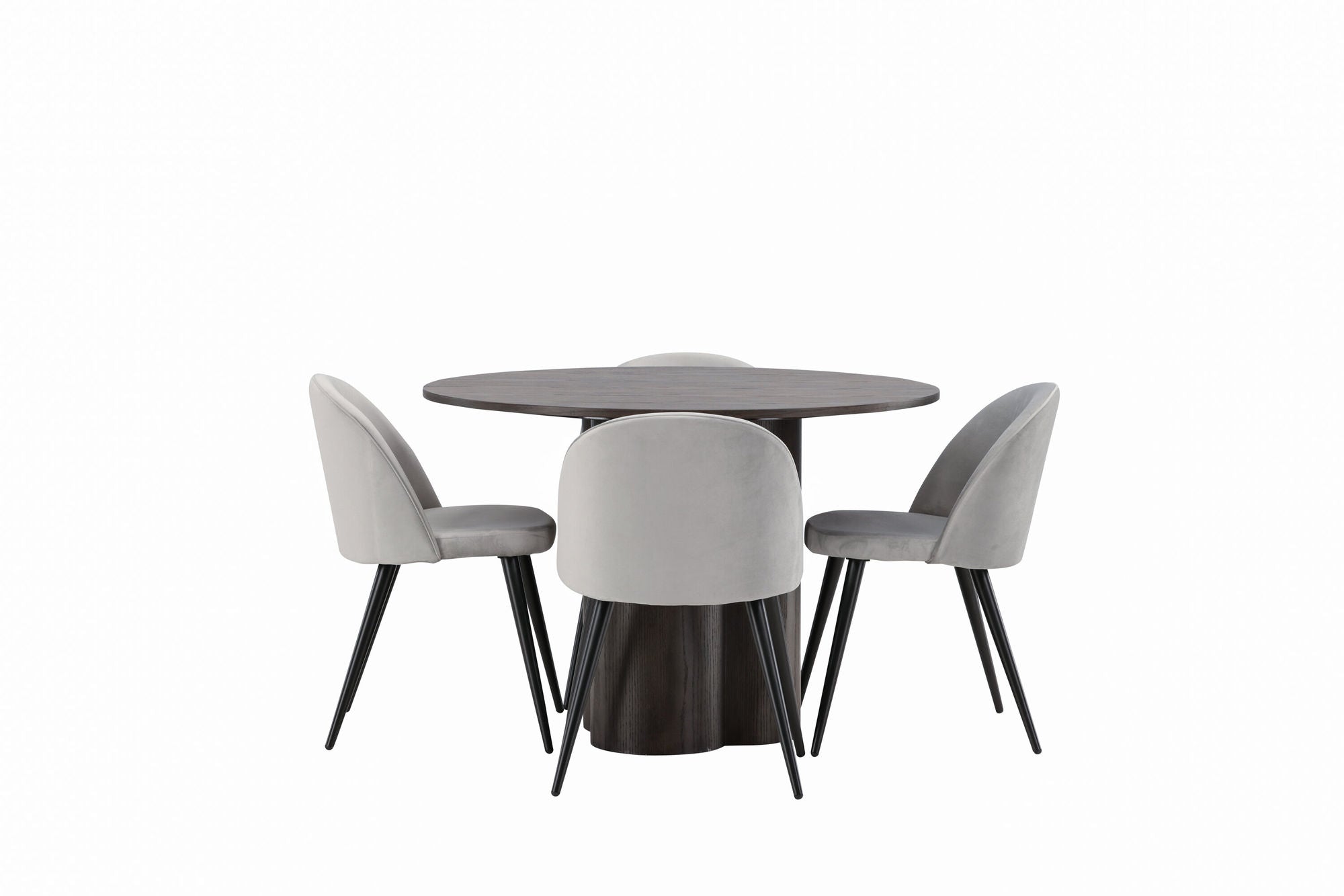 Venture Home OliviaDiningbord-Mocca/MoccaVeneer+VelvetDiningstol-LightGrey/Black_4