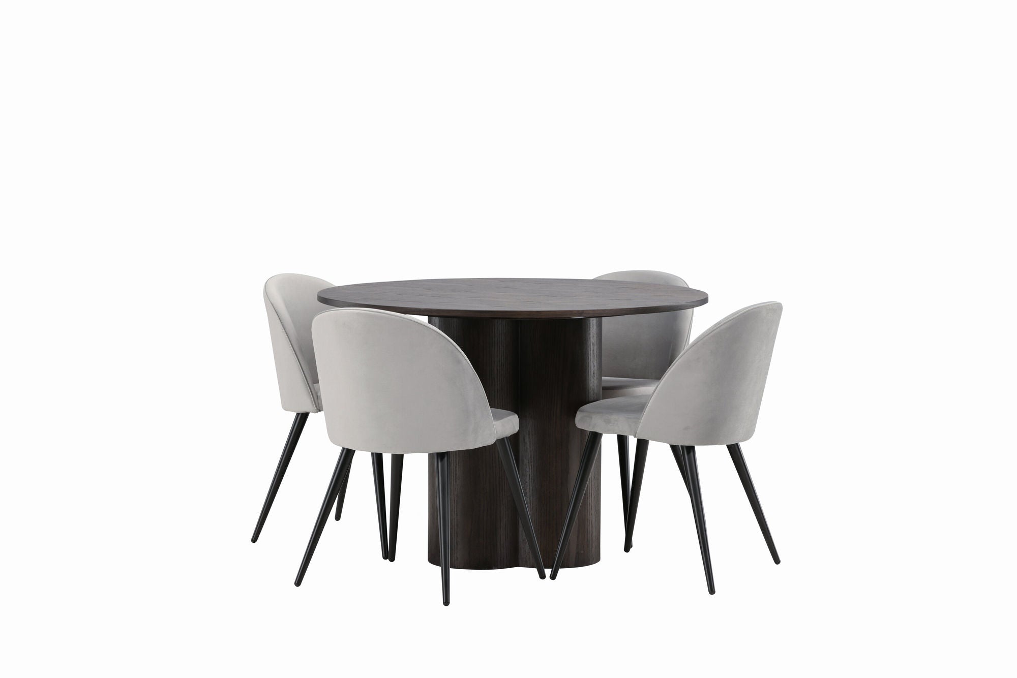 Venture Home OliviaDiningbord-Mocca/MoccaVeneer+VelvetDiningstol-LightGrey/Black_4