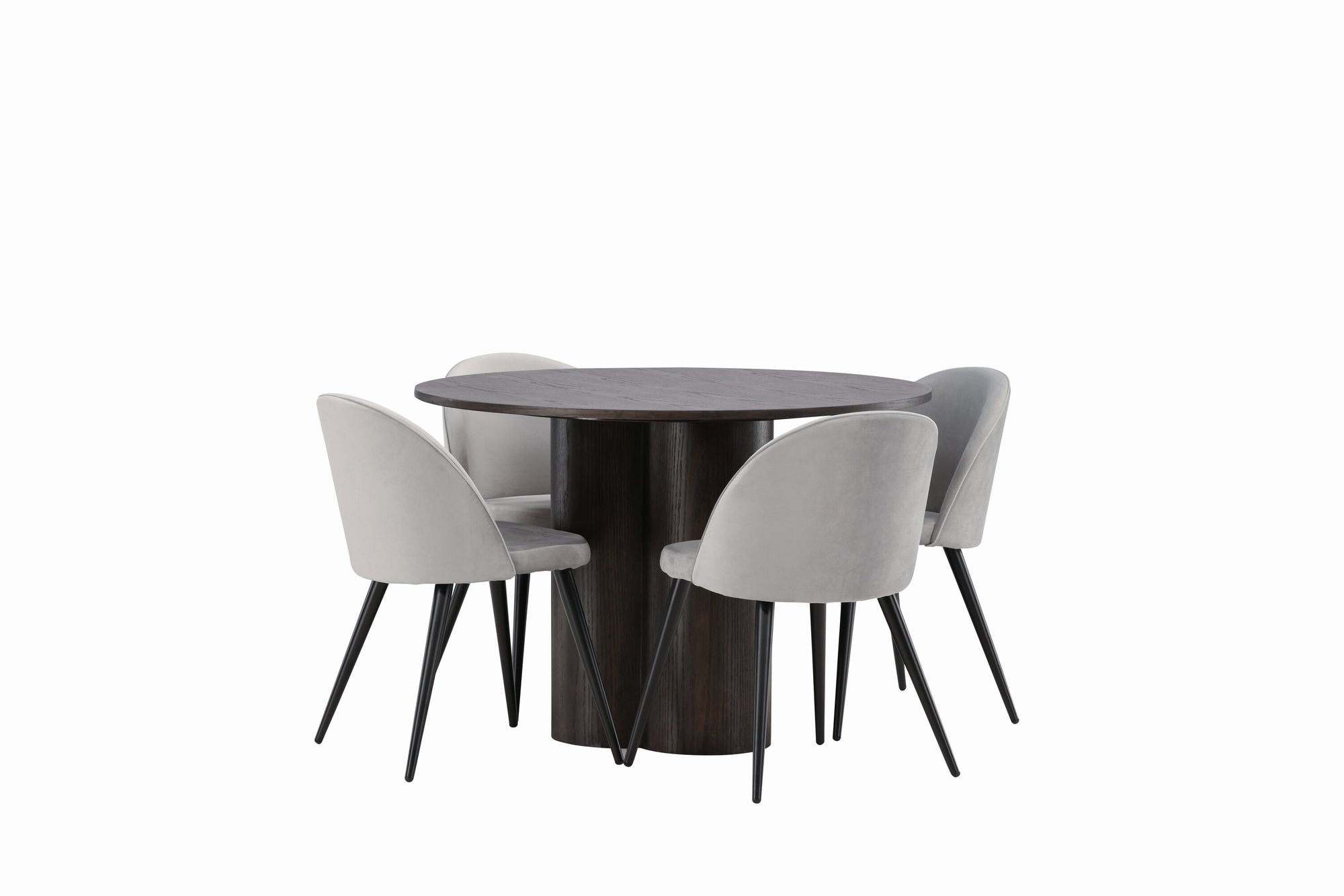 Venture Home OliviaDiningbord-Mocca/MoccaVeneer+VelvetDiningstol-LightGrey/Black_4