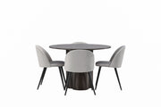 Venture Home OliviaDiningbord-Mocca/MoccaVeneer+VelvetDiningstol-LightGrey/Black_4