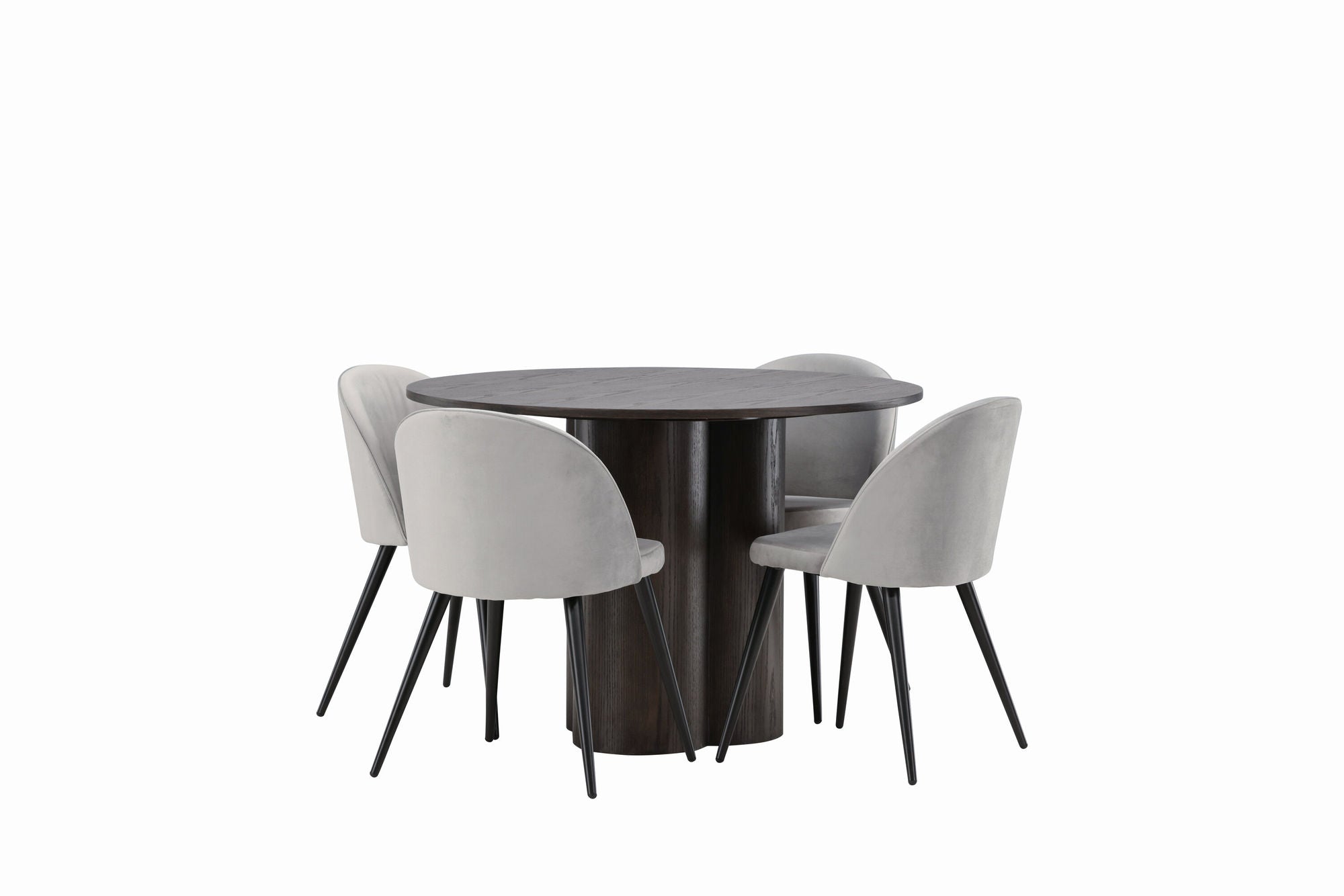 Venture Home OliviaDiningbord-Mocca/MoccaVeneer+VelvetDiningstol-LightGrey/Black_4