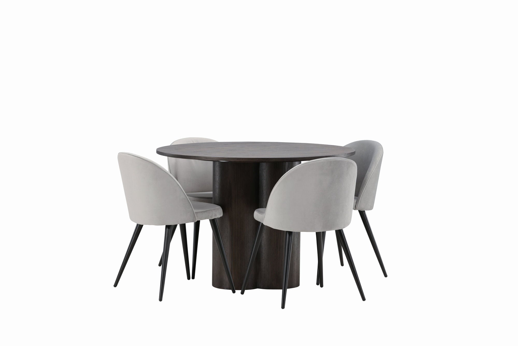 Venture Home OliviaDiningbord-Mocca/MoccaVeneer+VelvetDiningstol-LightGrey/Black_4
