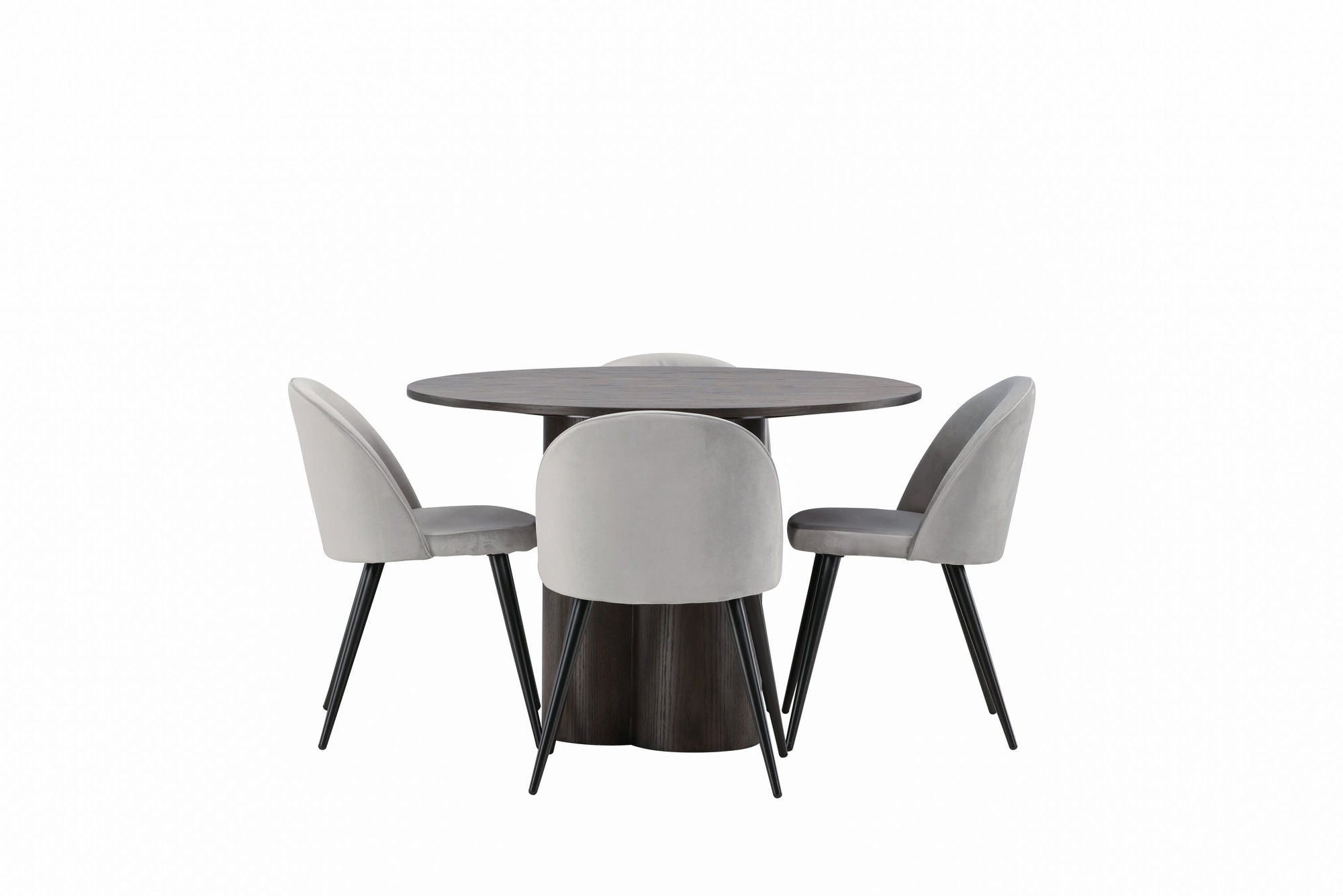 Venture Home OliviaDiningbord-Mocca/MoccaVeneer+VelvetDiningstol-LightGrey/Black_4