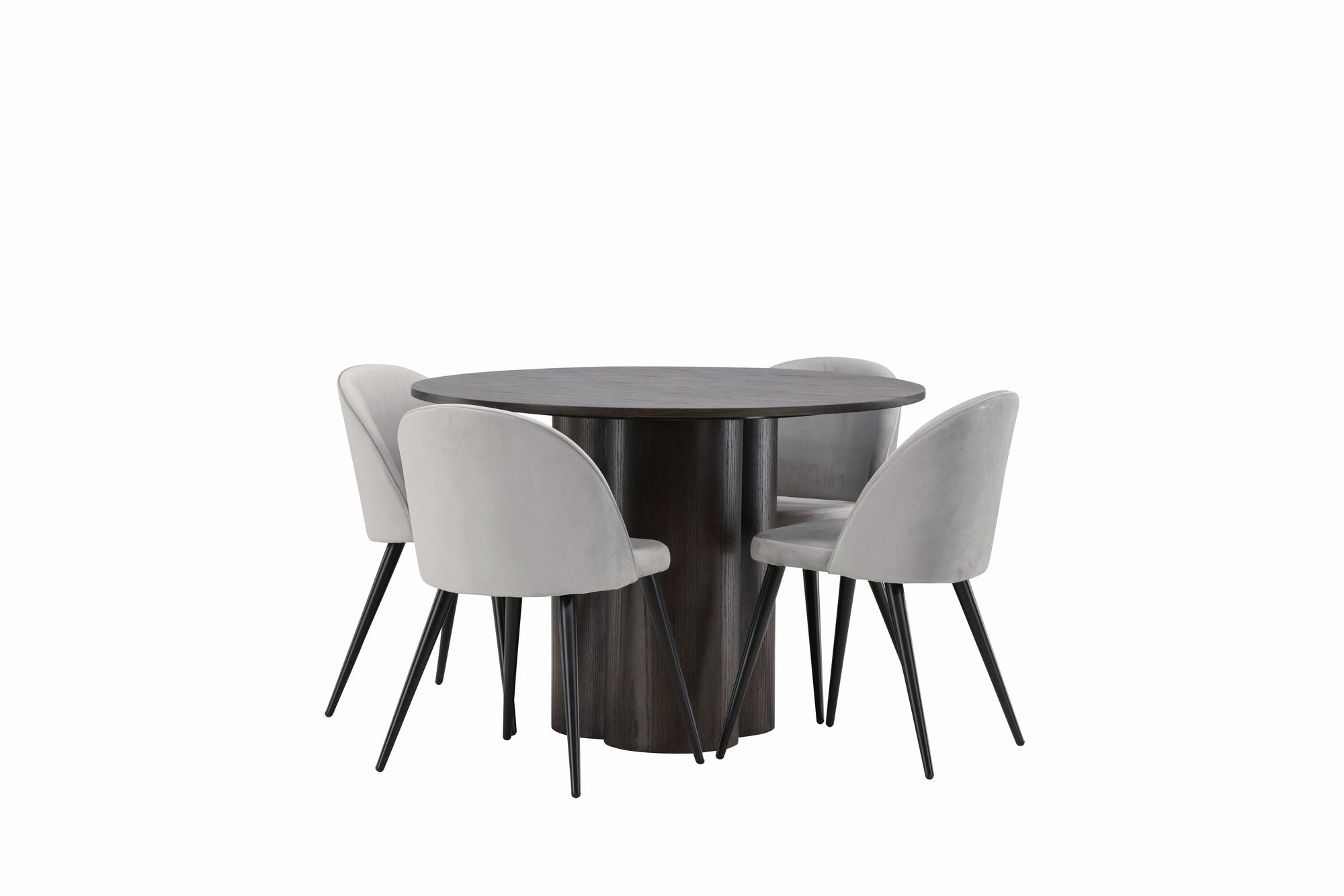 Venture Home OliviaDiningbord-Mocca/MoccaVeneer+VelvetDiningstol-LightGrey/Black_4