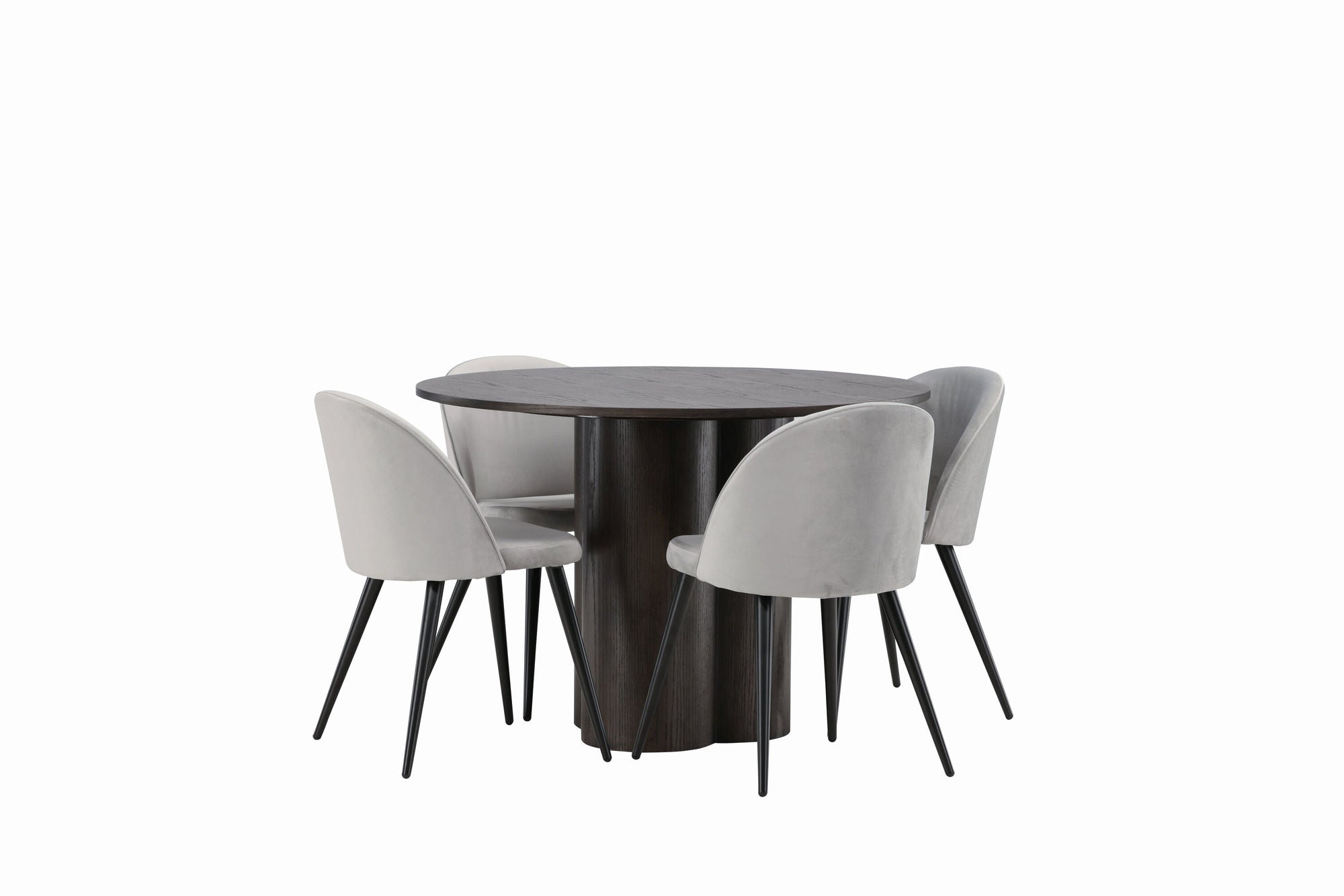 Venture Home OliviaDiningbord-Mocca/MoccaVeneer+VelvetDiningstol-LightGrey/Black_4