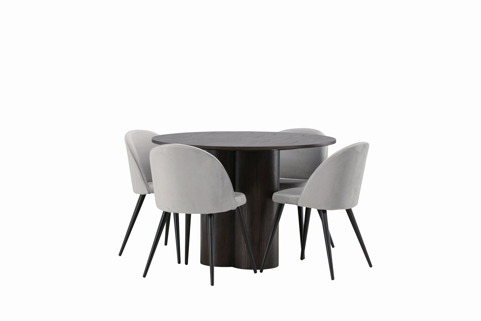 Venture Home OliviaDiningbord-Mocca/MoccaVeneer+VelvetDiningstol-LightGrey/Black_4
