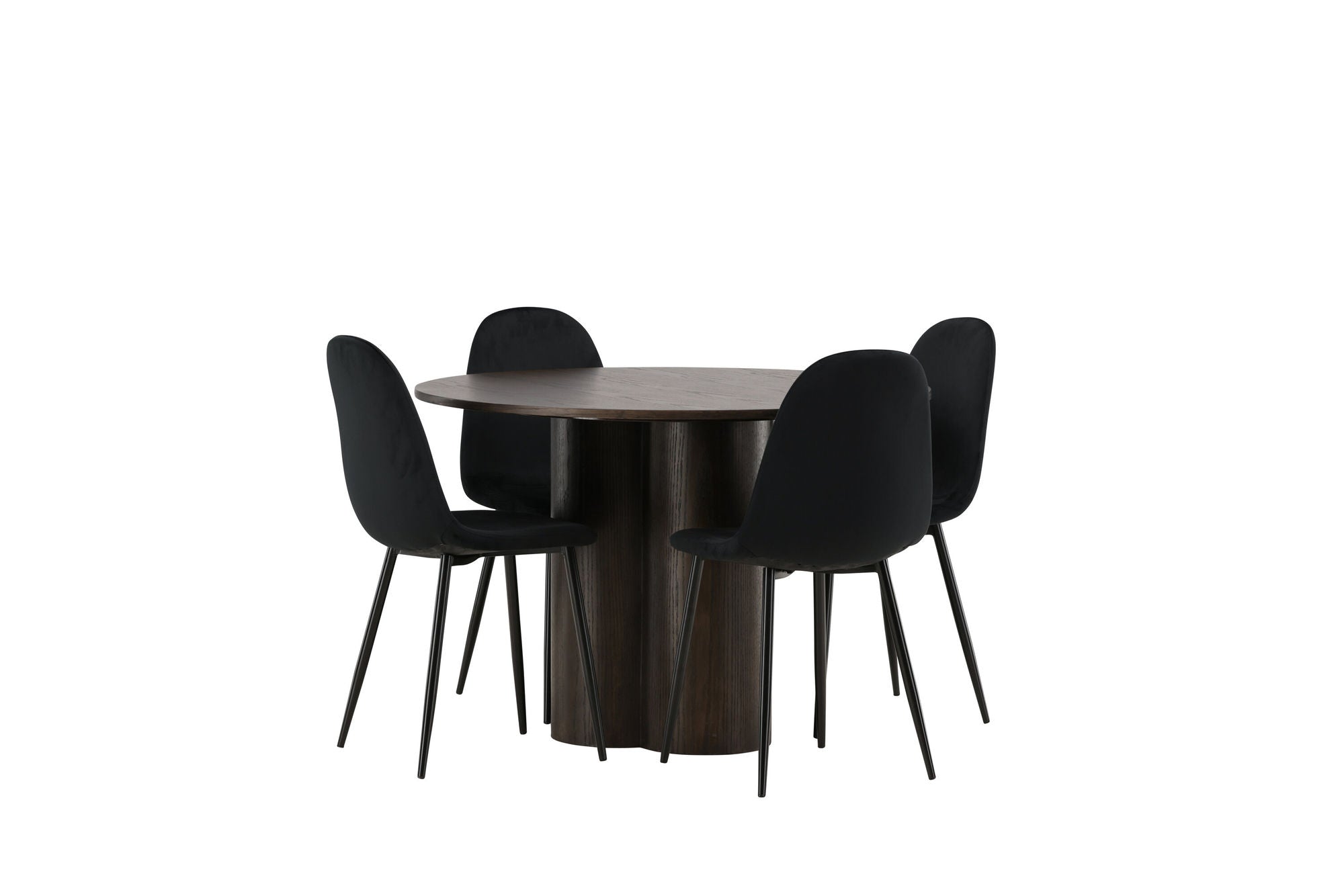 Venture Home OliviaDiningbord-Mocca/MoccaVeneer+PolarDiningstol-Blacklegs/BlackVelvet_4