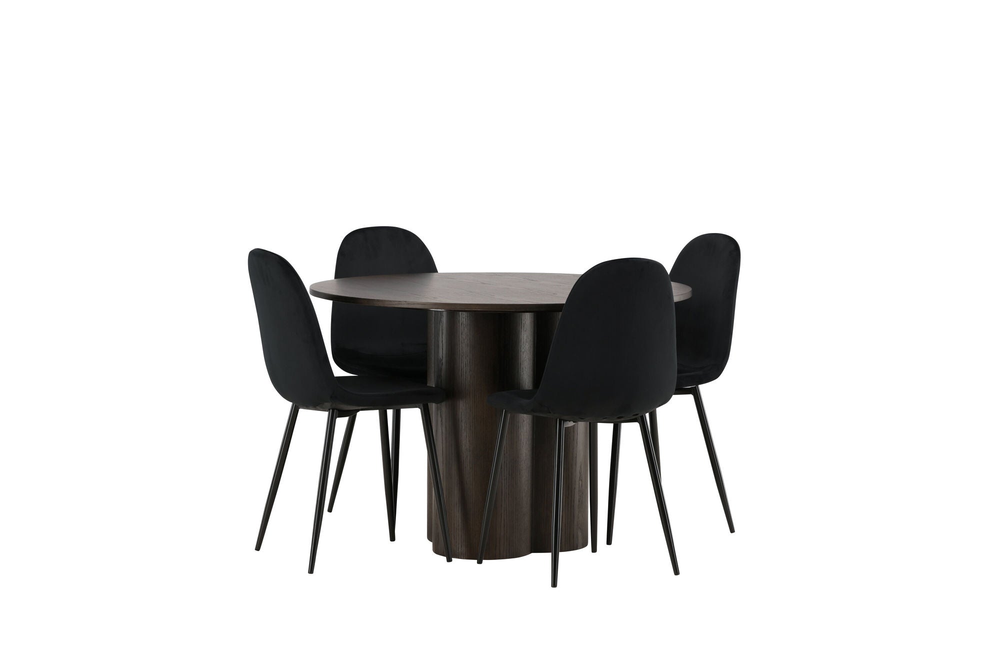 Venture Home OliviaDiningbord-Mocca/MoccaVeneer+PolarDiningstol-Blacklegs/BlackVelvet_4