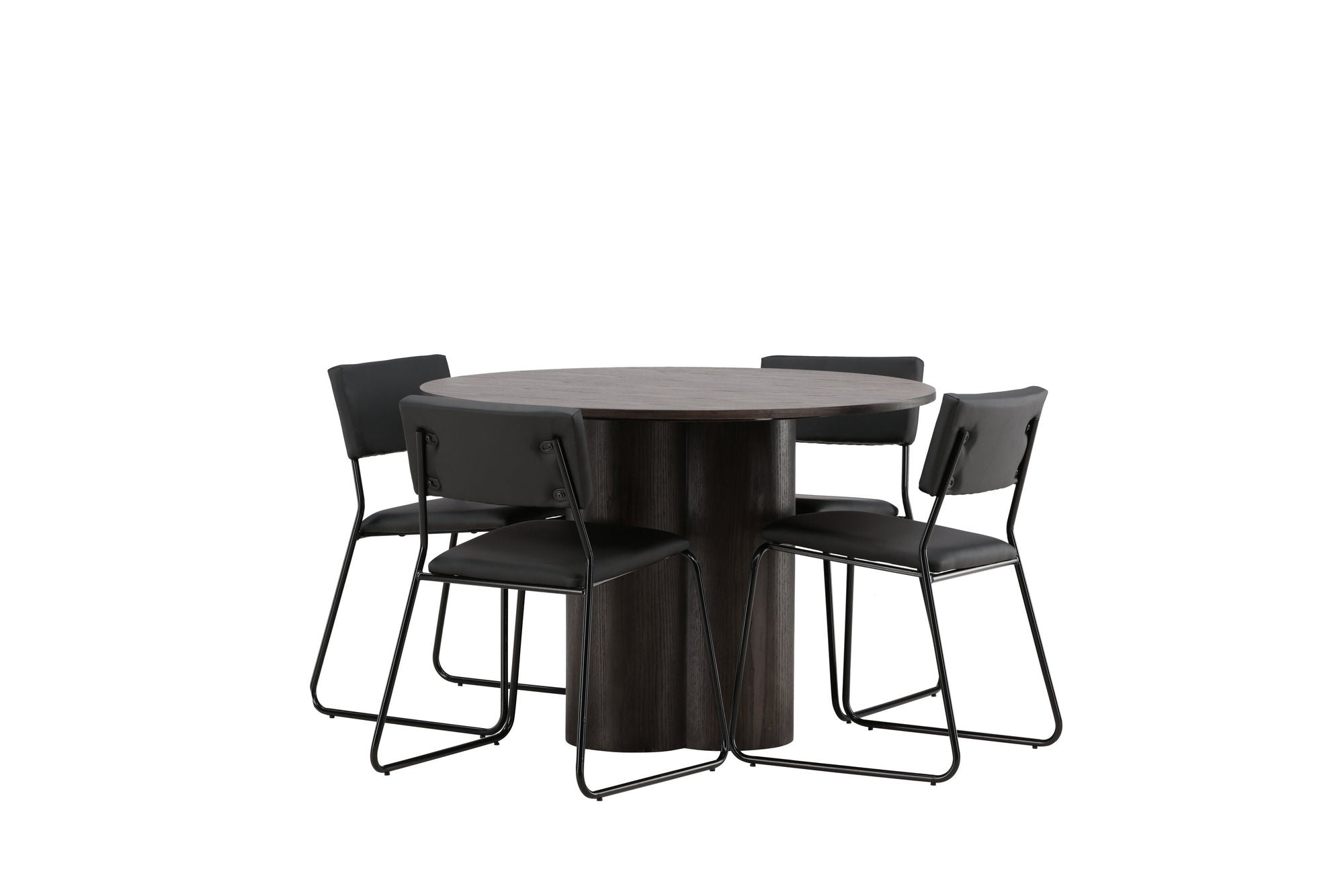 Venture Home OliviaDiningbord-Mocca/MoccaVeneer+Kenthstol-Black/BlackPU_4