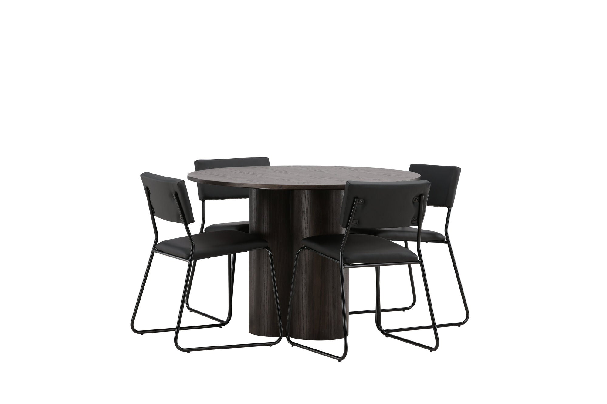 Venture Home OliviaDiningbord-Mocca/MoccaVeneer+Kenthstol-Black/BlackPU_4
