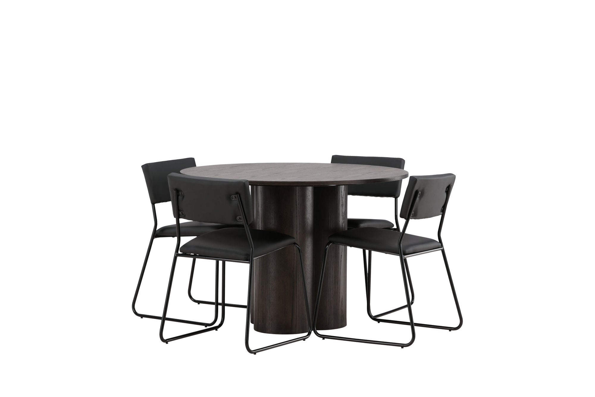 Venture Home OliviaDiningbord-Mocca/MoccaVeneer+Kenthstol-Black/BlackPU_4